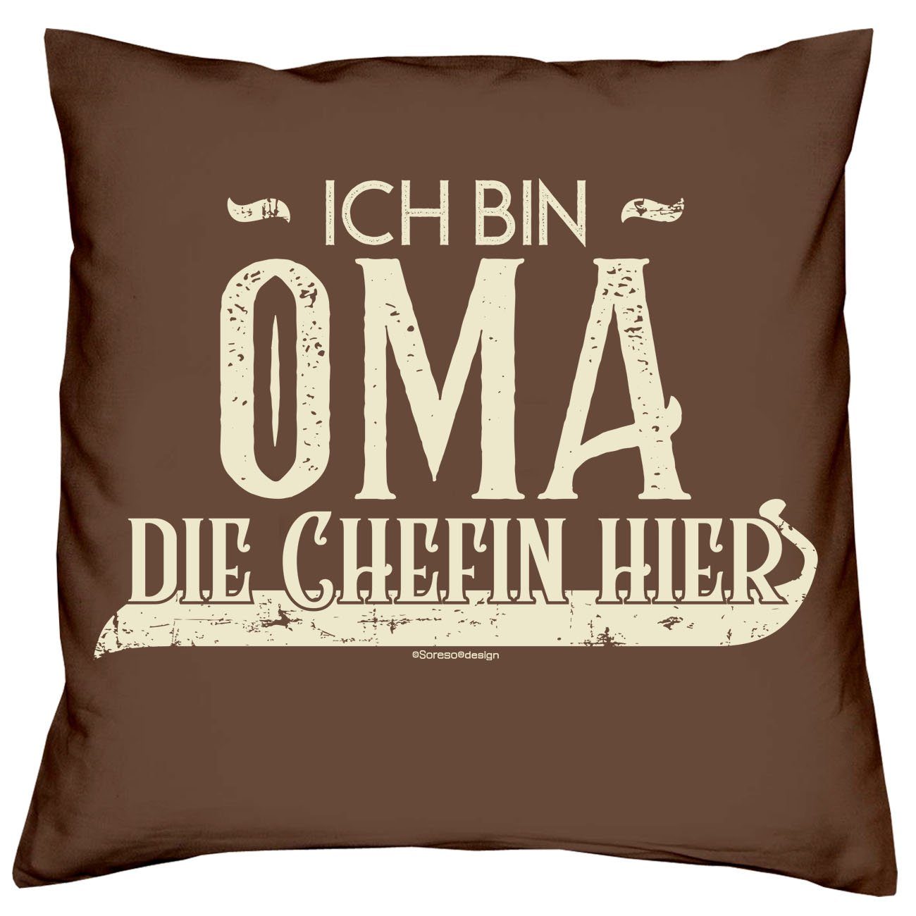 (Made in Kissen, Sofakissen, Füllung, Küche, Farben mit Druck, Kissenhülle braun Baumwoll Zierkissen Geschenk, Vatertagsgeschenk, Waschechte & Schlafzimmer, Oma Deko-Kissen Wohnzimmer, 40x40cm, Muttertagsgeschenk Bezug, Deutschland) Dekoratives Langlebiger Soreso® Dekokissen Opa mit