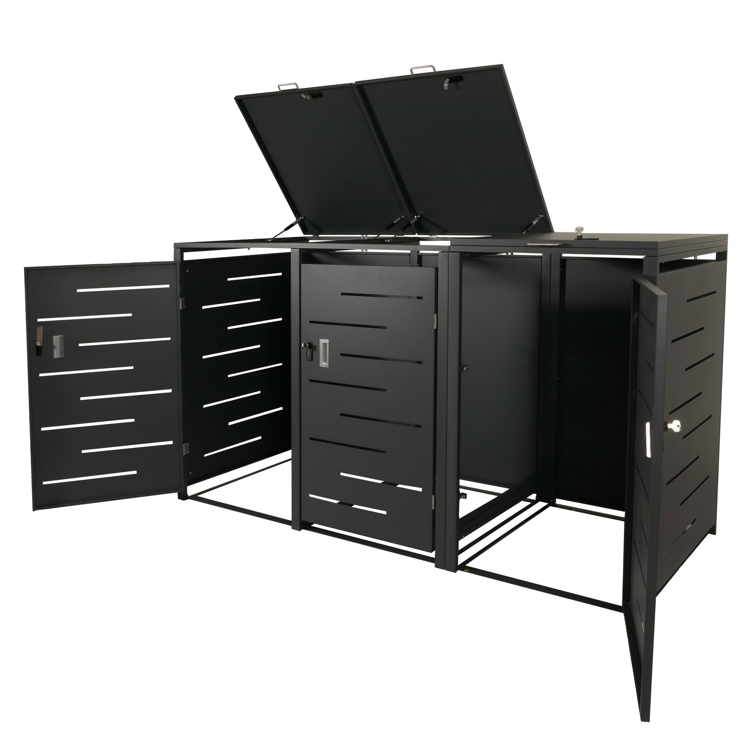 MCW Mülltrennsystem MCW-E83-3, Belüftungsschlitze, abschließbar, von oben zu öffnen