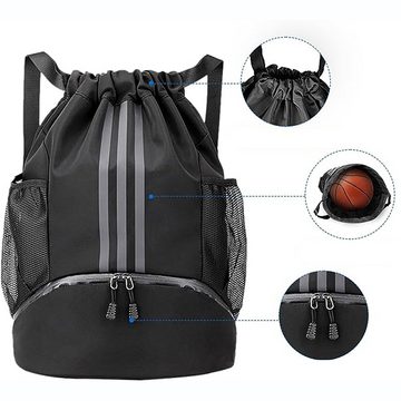 Bedee Turnbeutel Turnbeutel Sportbeutel mit Kordelzug, Fußball Tasche Große Kapazität (1-tlg., Sporttasche Reisetasche Weekender Tasche für Damen Herren Junior), Sport Rucksäcke, Verstellbar Sportrucksack Wasserdicht Rucksack