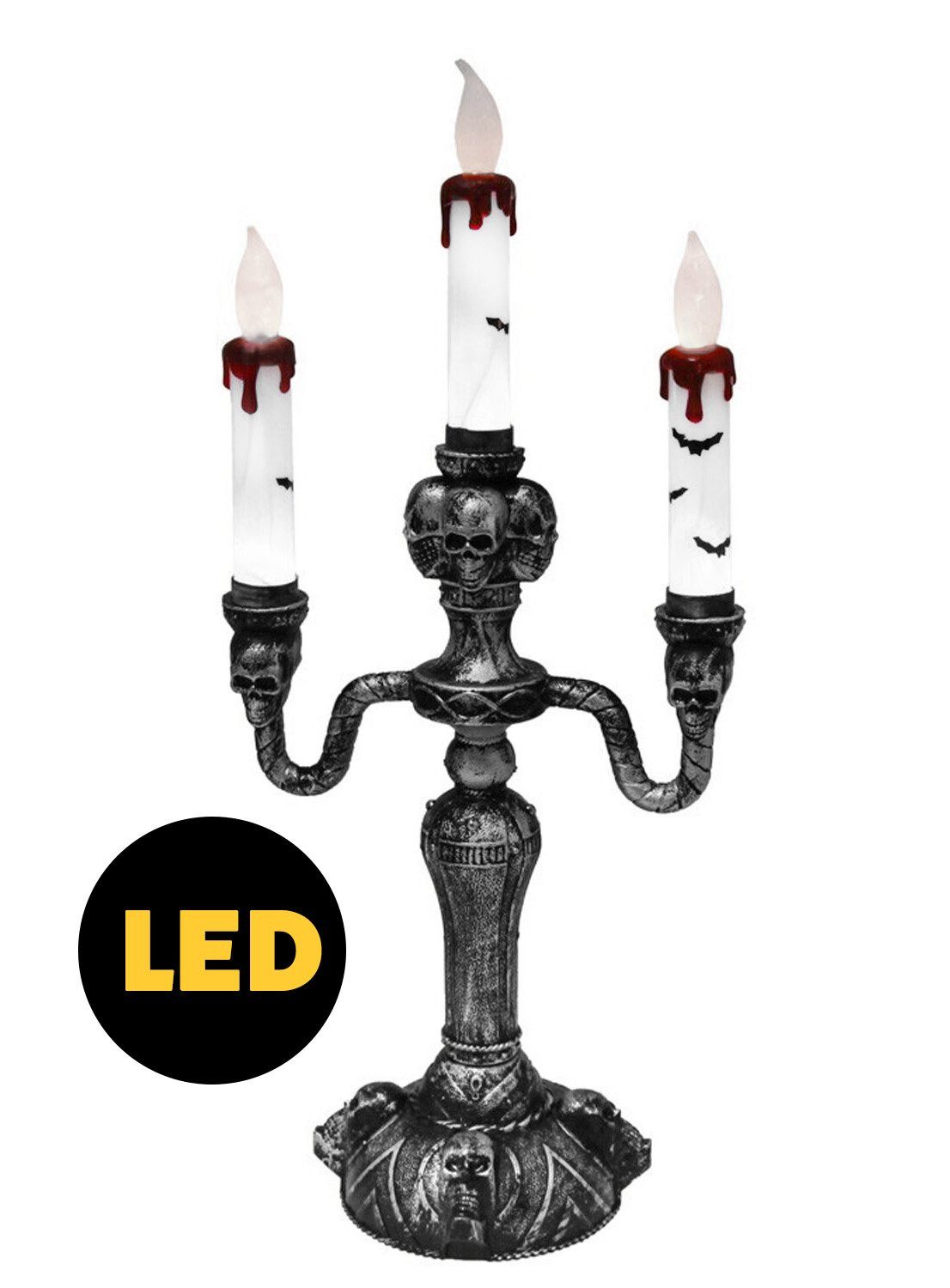 Fun World Dekoobjekt Gothic LED Kerzenständer - Halloween deko, Halloween d günstig online kaufen