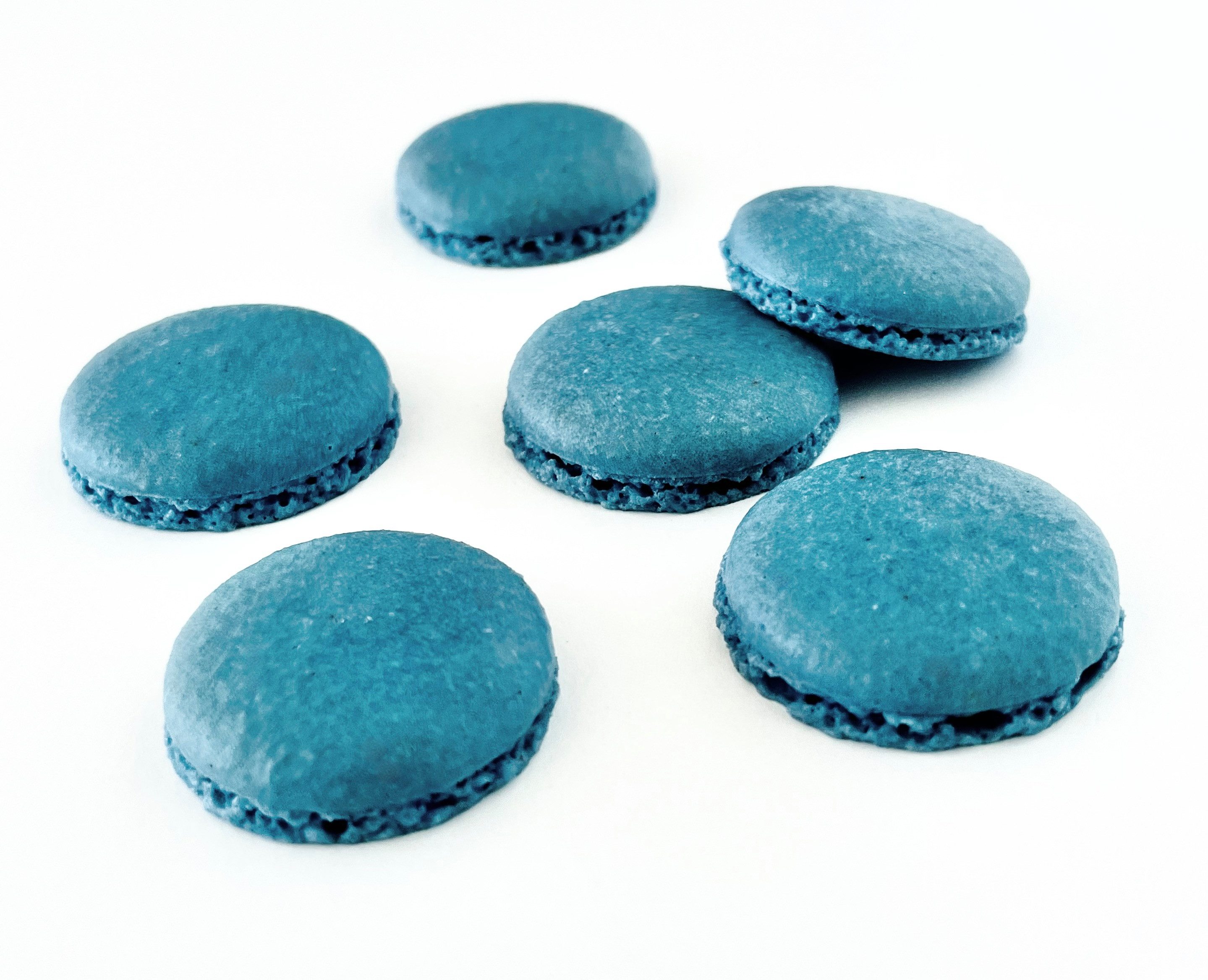 sweetART Kekse Macaron Halbschalen Blau 48 Stk. / gebacken, 1 x