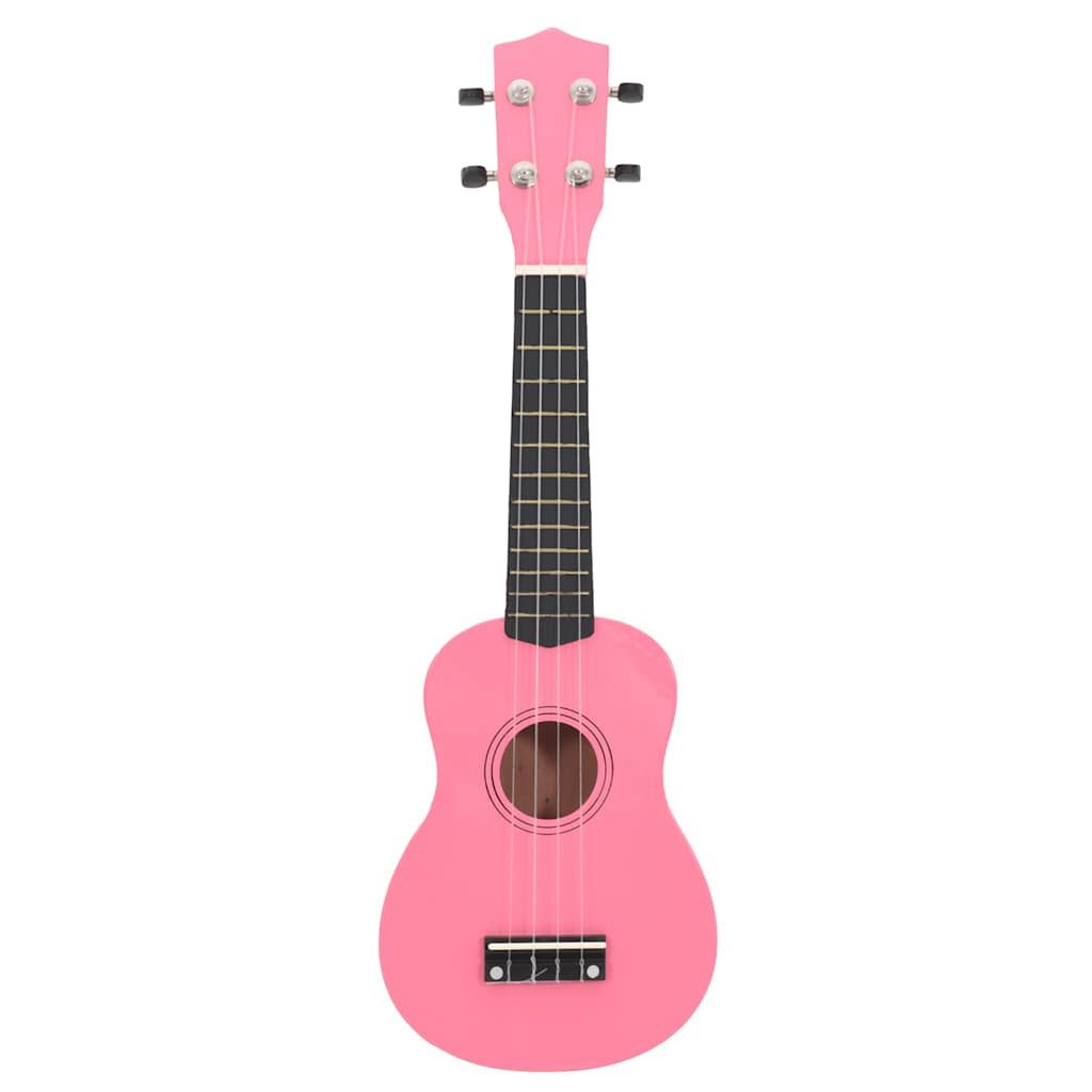 vidaXL Ukulele Sopran-Ukulele-Set mit Tasche für Kinder Rosa 21"