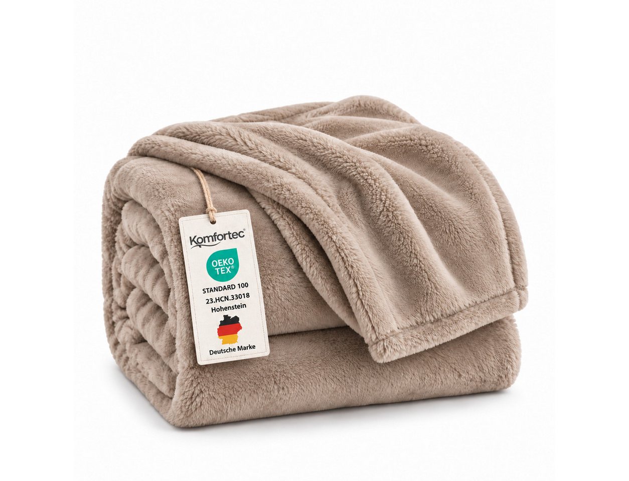 Wohndecke Kuscheldecke 260 g/m², flauschige Wohndecke, Fleecedecke, Oeko-Tex, Komfortec