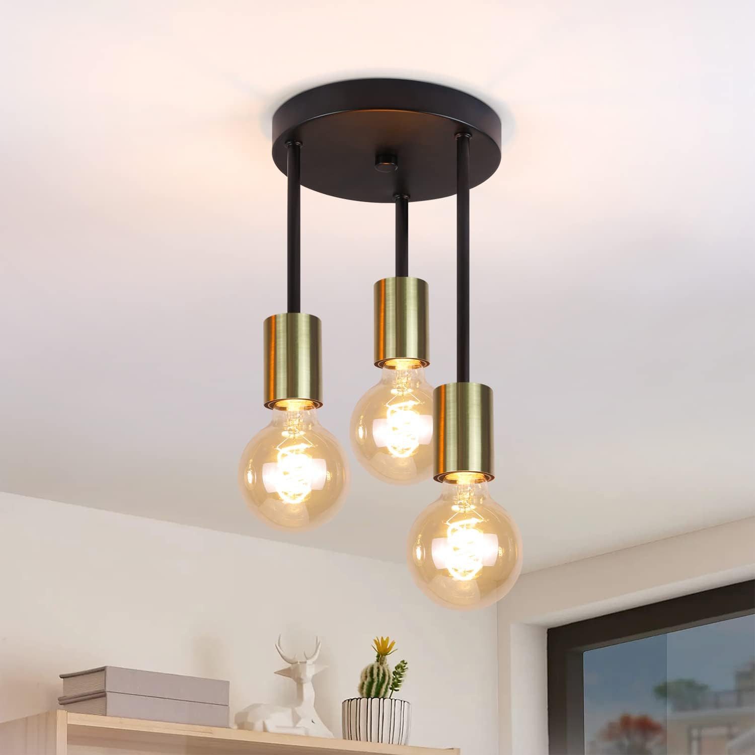 ZMH Deckenleuchte Whonzimmer 3/4 Flammig Industriedesign günstig online kaufen