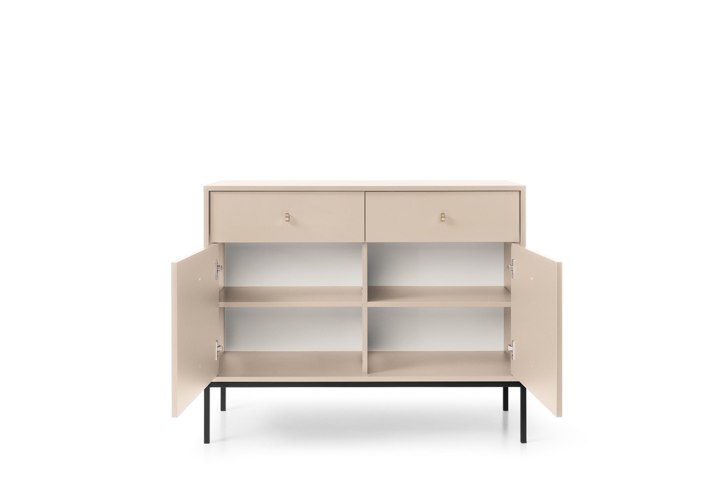 Compleo Kommode Kommode Alessia, Breite 104cm, mit 2 Schubladen, 2 Türen, Wohnzimmer