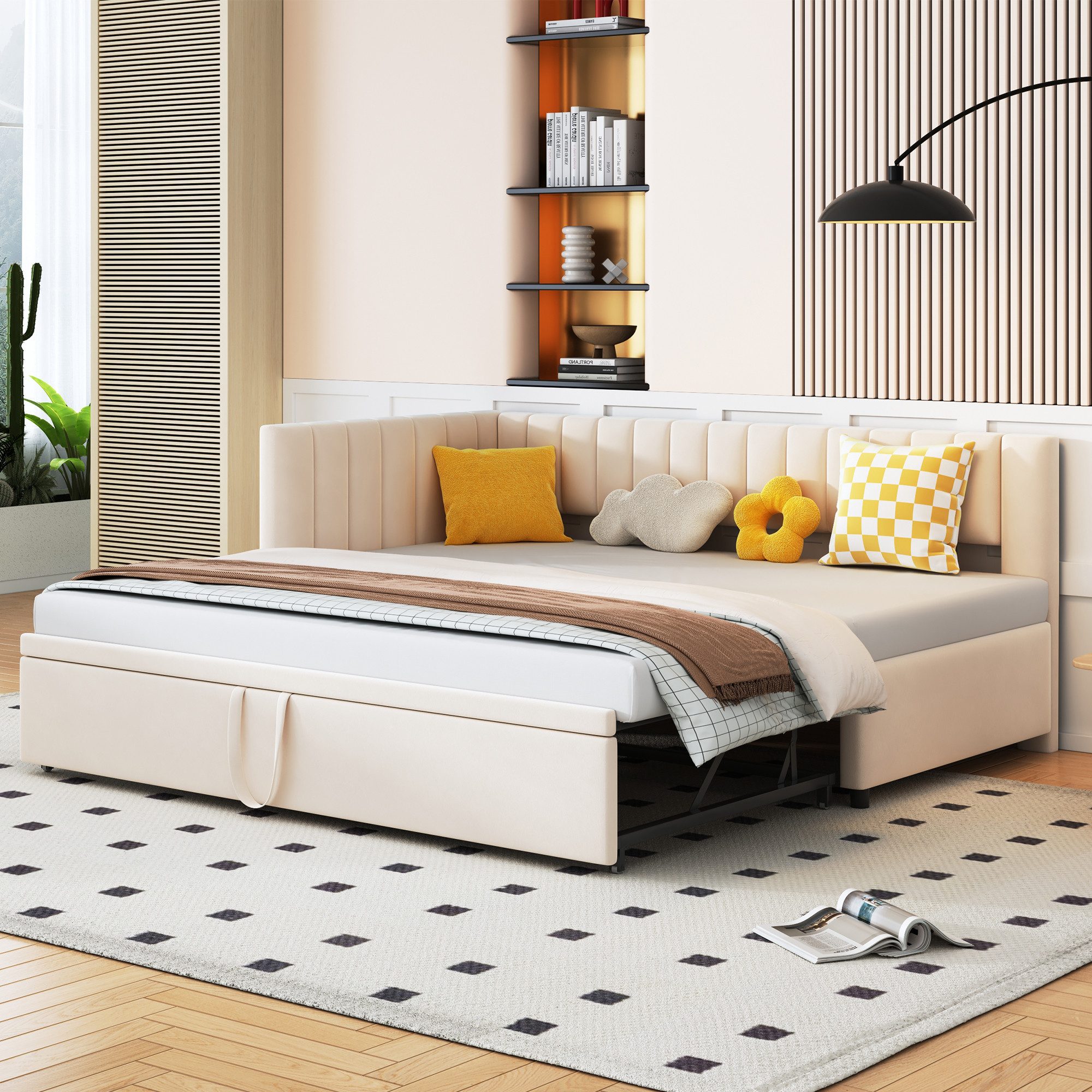 OKWISH Schlafsofa Polsterbett Kinderbett Bett Funktionsbett Doppelbett, Mul günstig online kaufen