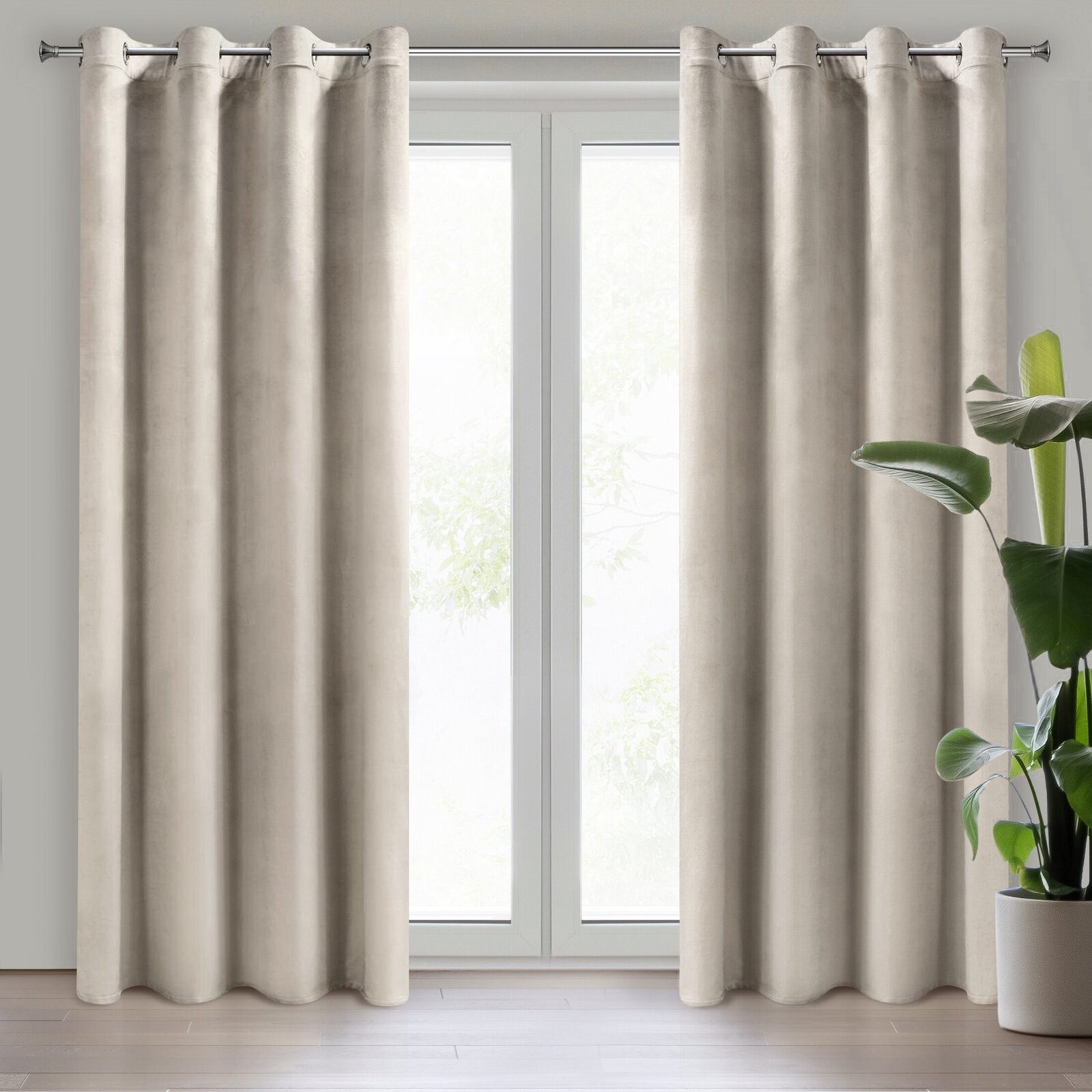 Eurofirany Vorhang VELVET (2 St), Ösen, blickdicht, Samt, 2er-Set Ösenschal günstig online kaufen