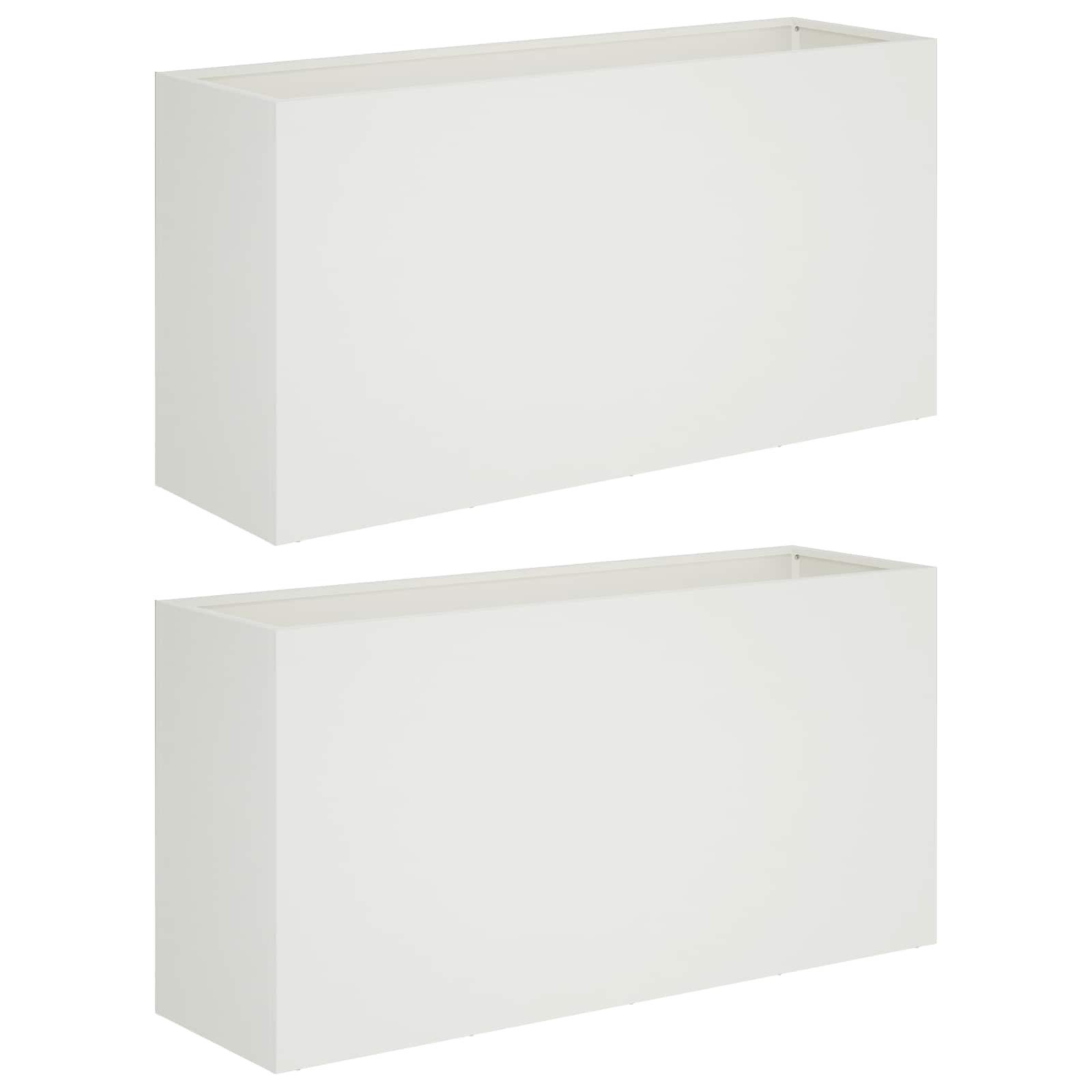 vidaXL Blumentopf Garten-Pflanzgefäß 2 stk. Weiß 100 x 30 x 50 cm (2 St)