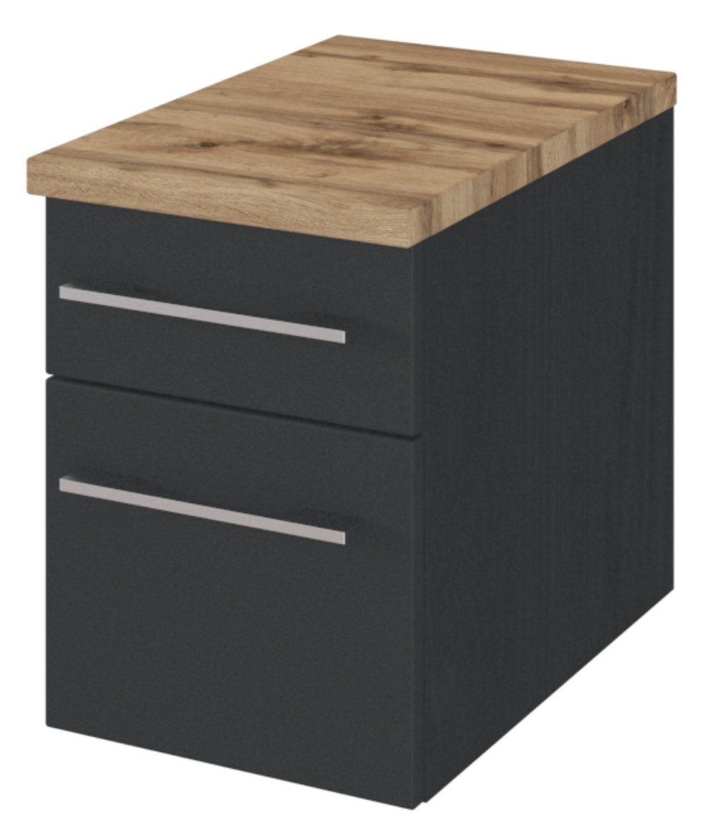 HELD MÖBEL Unterschrank Davos 30 cm graphit/matt grau