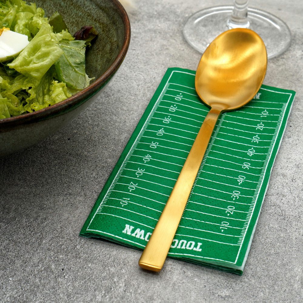 40YARDS Papierserviette American Football Servietten im Spielfeld Design, (24 St., 33 x 33 cm), Made in EU, 1/8-Falz -> Buch-Falz
