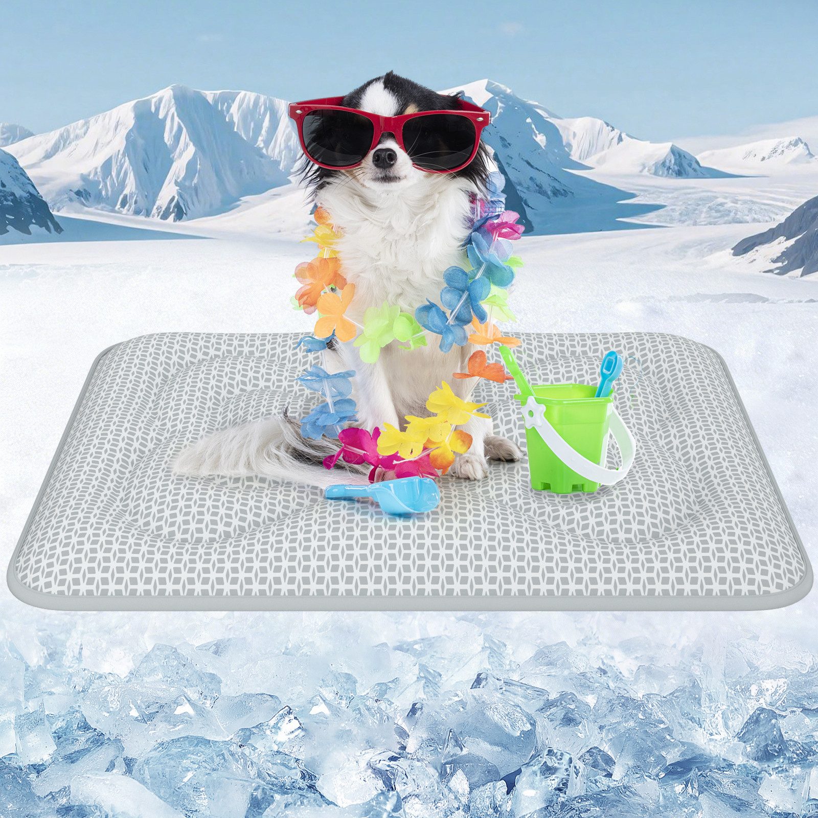 Rywell Hundematte Kühlmatte für Hunde Katze, Selbstkühlende kühlmatte hund mit Arc-Chill, Arc-Chill-Gewebe, temperaturabhängig, atmungsaktiv, Waschbar Kühldecke für Hund/Katze leicht zu reinigen faltbar dick
