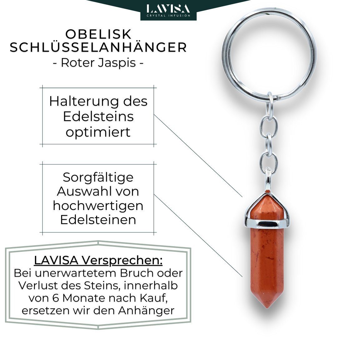 Talisman Jaspis Glücksbringer - Anhänger - Edelstein Schlüssel LAVISA Roter - Naturstein