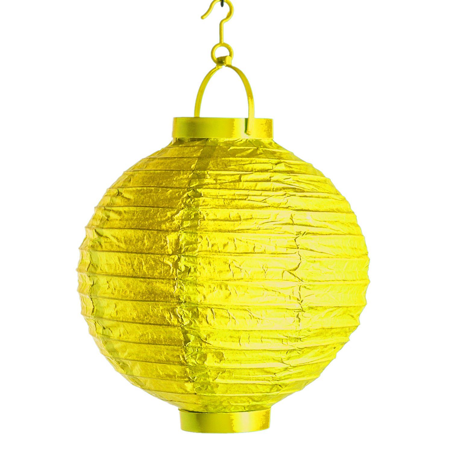 MARELIDA LED Lampion LED Solar Lampion 20cm Party Balkon Terrasse Gartenbeleuchtung gelb, LED Classic, kaltweiss (5300K bis 6000K)