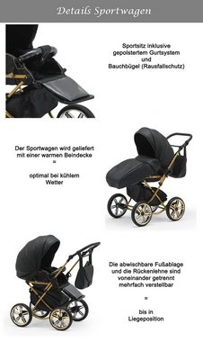 Elcar Kombi-Kinderwagen Sorento Gold 2 in 1 inkl. Sportsitz und Zubehör in 30 Farben