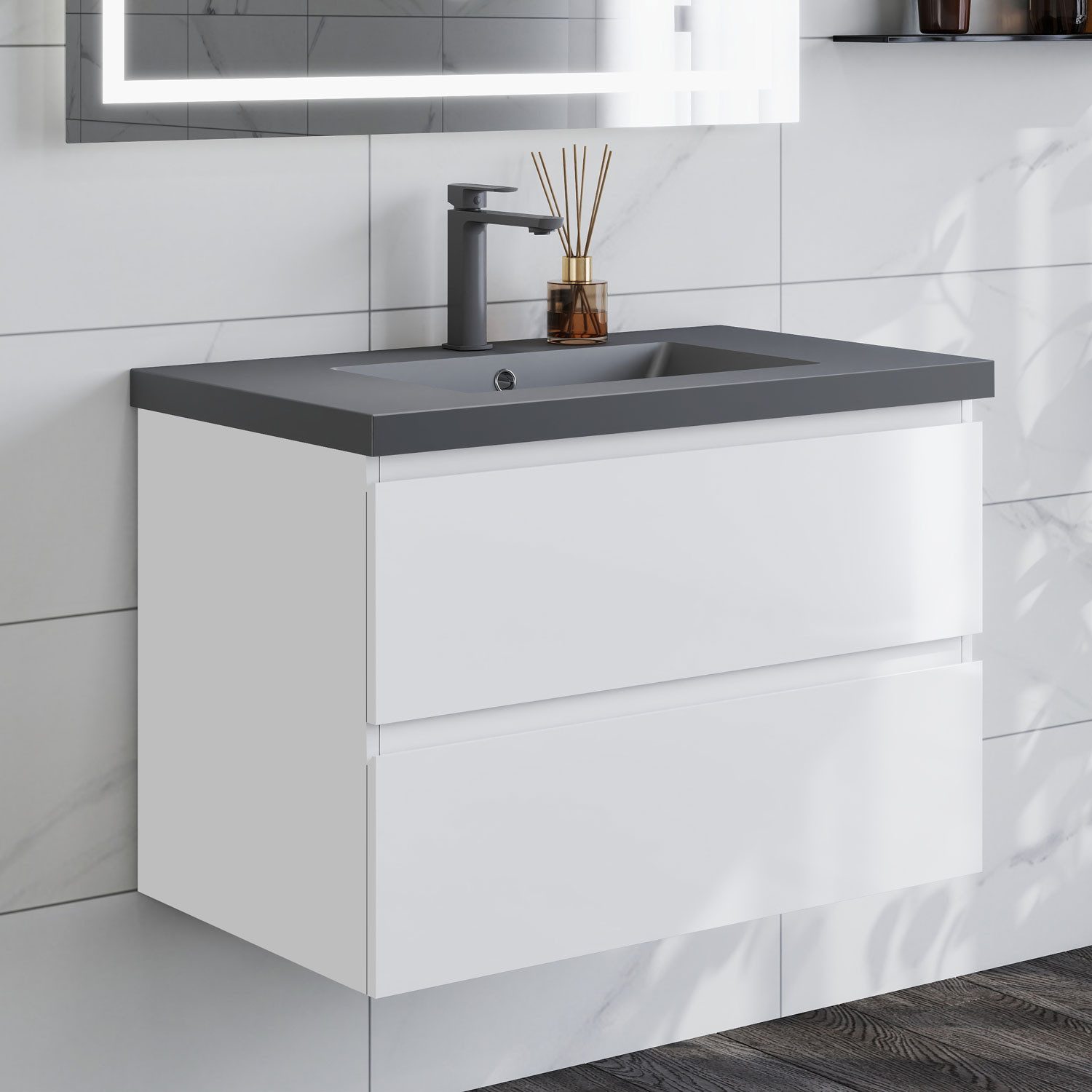 duschspa Waschtisch Waschbecken mit Unterschrank Badschrank Waschplatz Badm günstig online kaufen