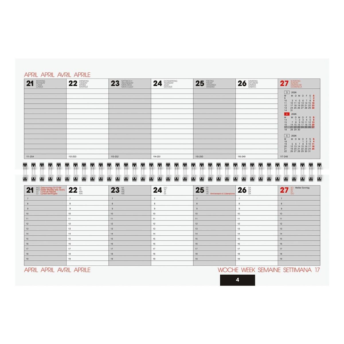 GLOCKEN Tischkalender 772, für 2027, 2 Seiten = 1 Woche