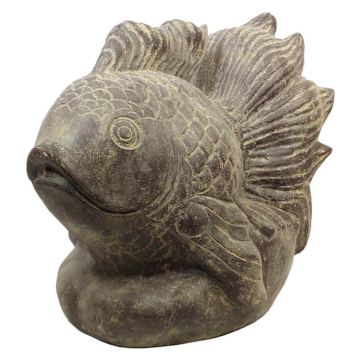 Oriental Galerie Dekofigur Koi Brunnen Handarbeit 67 cm Stein-Figur im (1 Herstellung in St), traditionelle Fisch Ursprungsland
