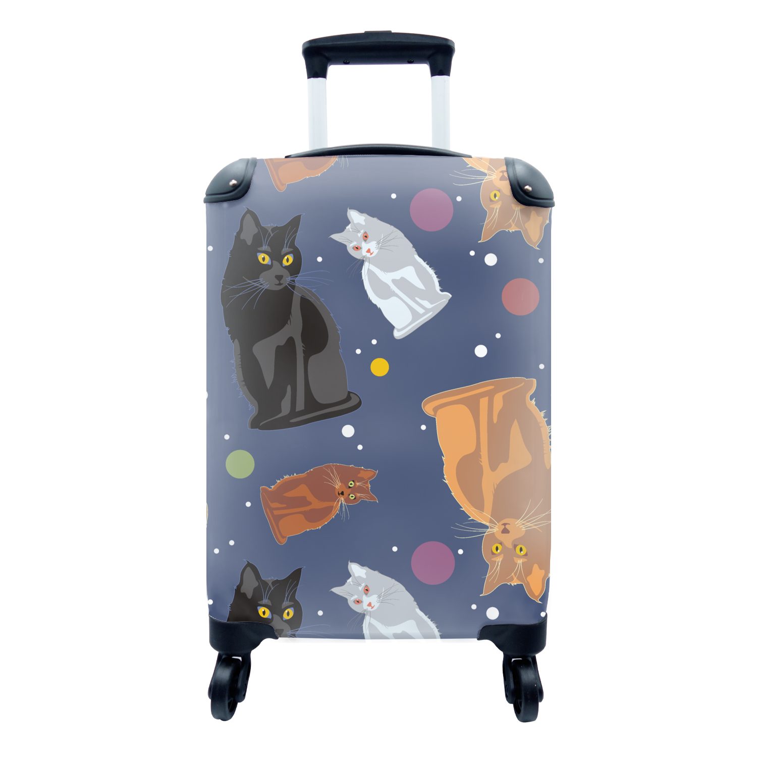 MuchoWow Handgepäckkoffer Muster - Katze - Weltraum - Jungen - Mädchen - Kinder - Kinder, 4 Rollen, Reisetasche mit rollen, Handgepäck für Ferien, Trolley, Reisekoffer