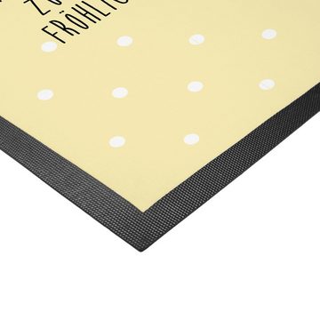 Fußmatte Rabe mit Sombrero - Gelb Pastell - Geschenk, lustige Sprüche, Elster, Mr. & Mrs. Panda, Höhe: 0.6 mm