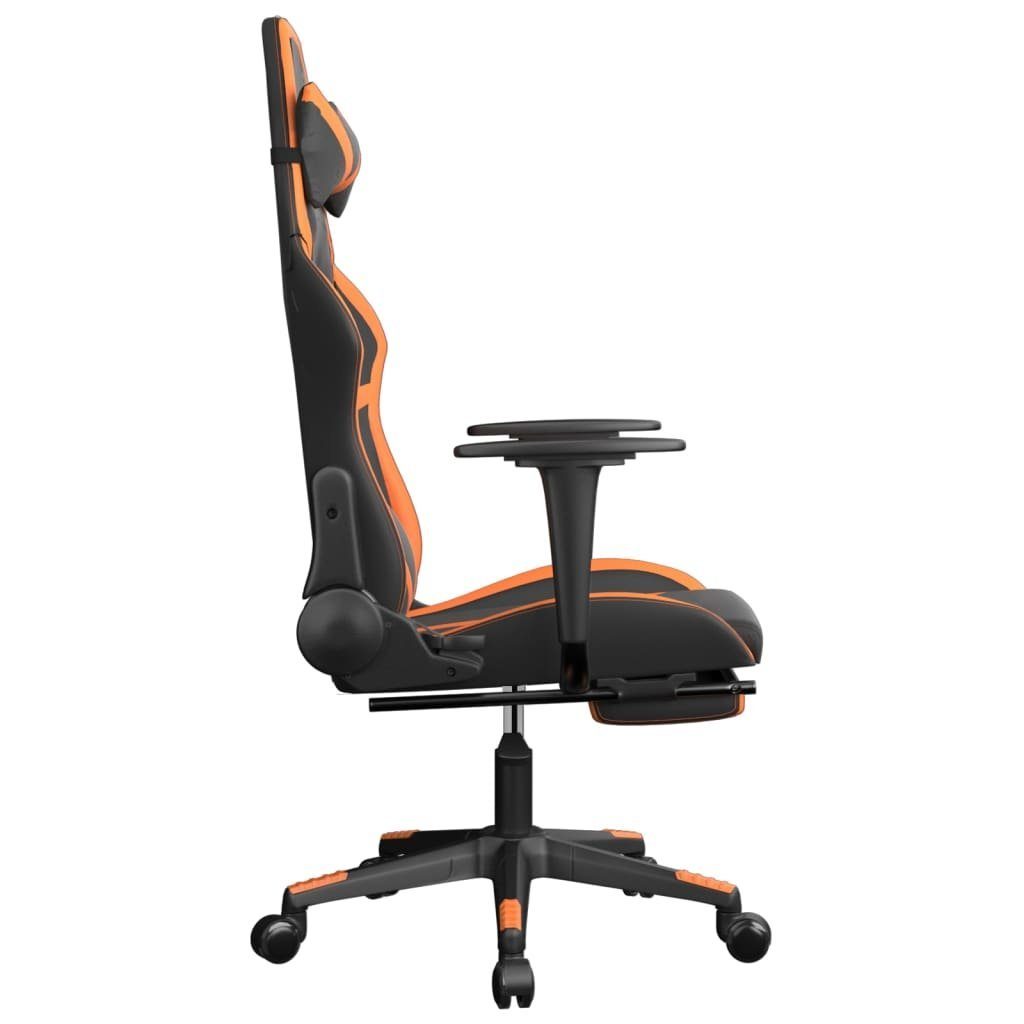 Schwarz Kunstleder mit Gaming-Stuhl St) Fußstütze (1 Orange & Massage furnicato