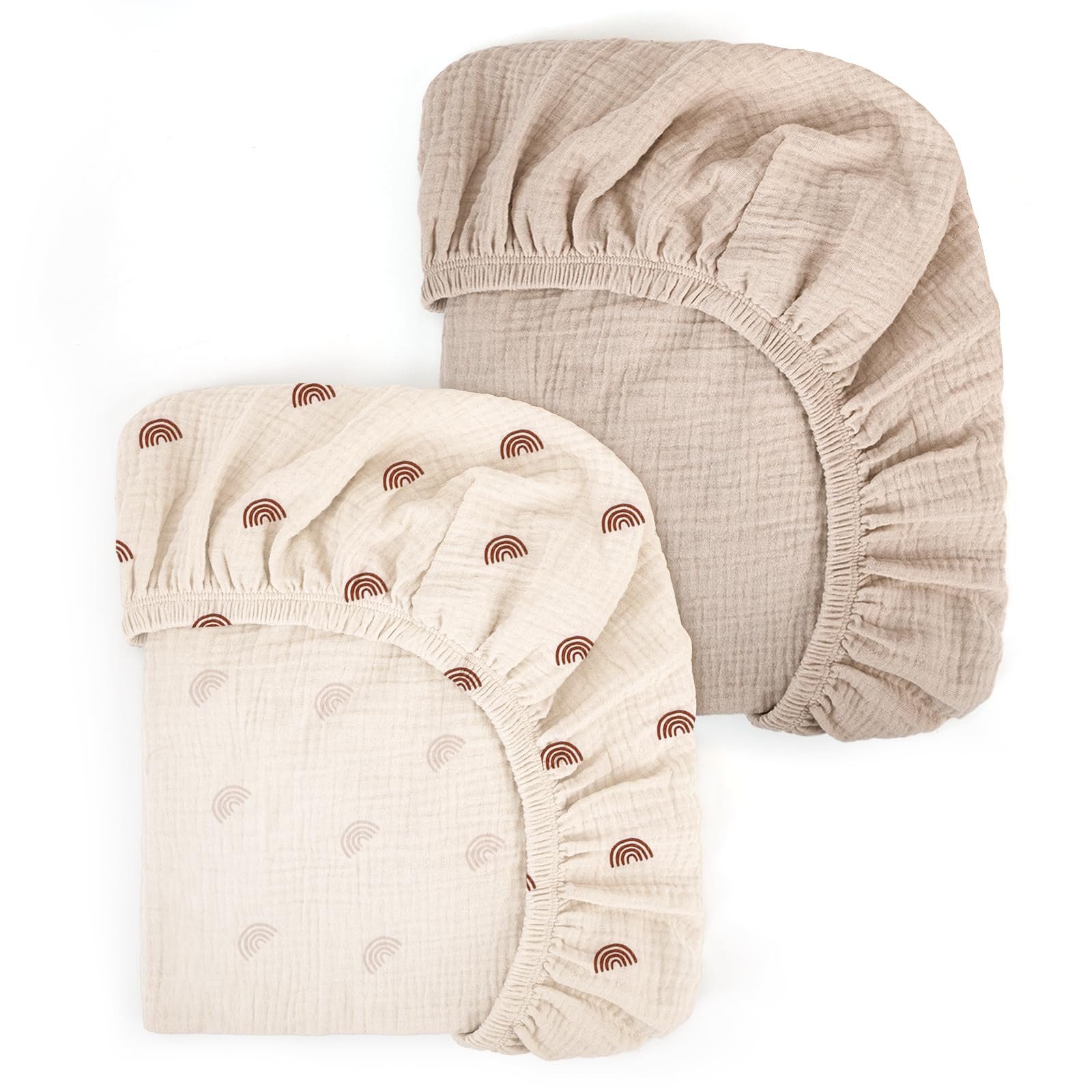 FOUORTUNATE-BEE Spannbettlaken Spannbettlaken Baby 80x40 cm 2er Set für Beistellbett Wiege Bett, Für Moseskorb Kinderwagen Babybett Matratze Jersey Spannbettlaken