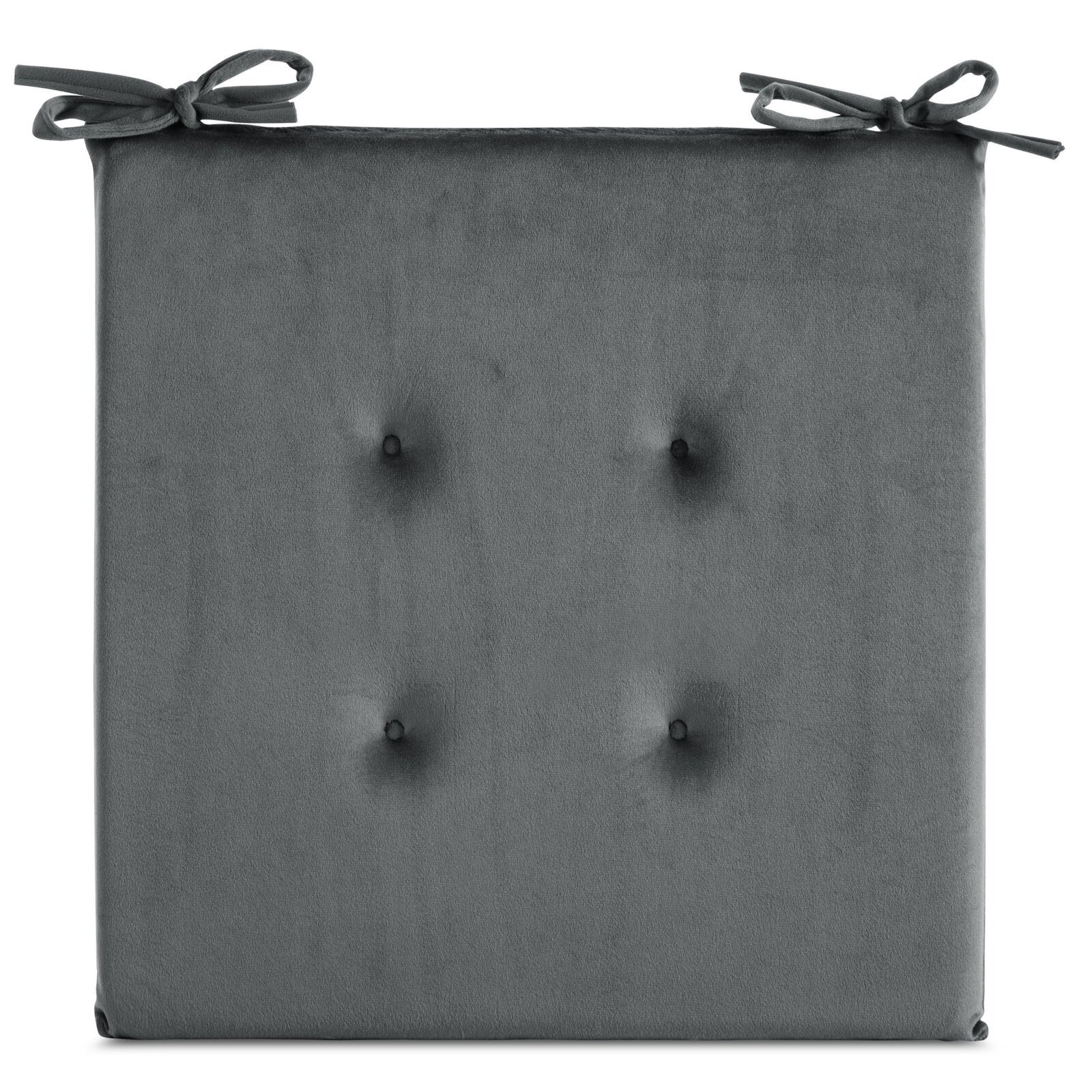 Eurofirany Подушка для стула Подушки aus Velvet Gesteppte 4 Punkte Einfarbig 40x40 cm, Samt Kissen Velours Подушки mit Schnürchen