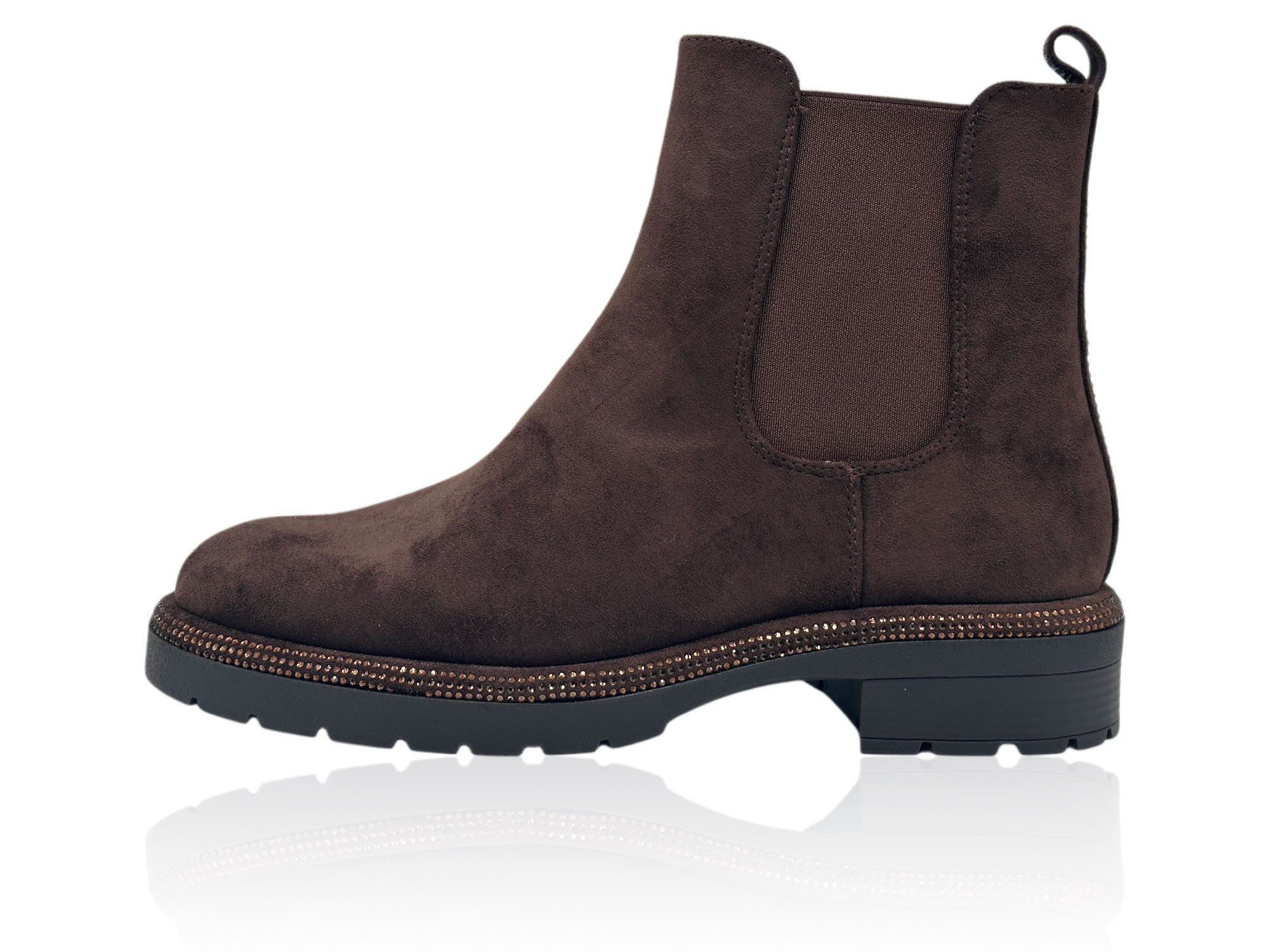 Nowaland Damen Chelsea Boots mit dekorativem Sohlenrand Chelseaboots Leicht gefüttert mit elastischen Seiteneinsätzen