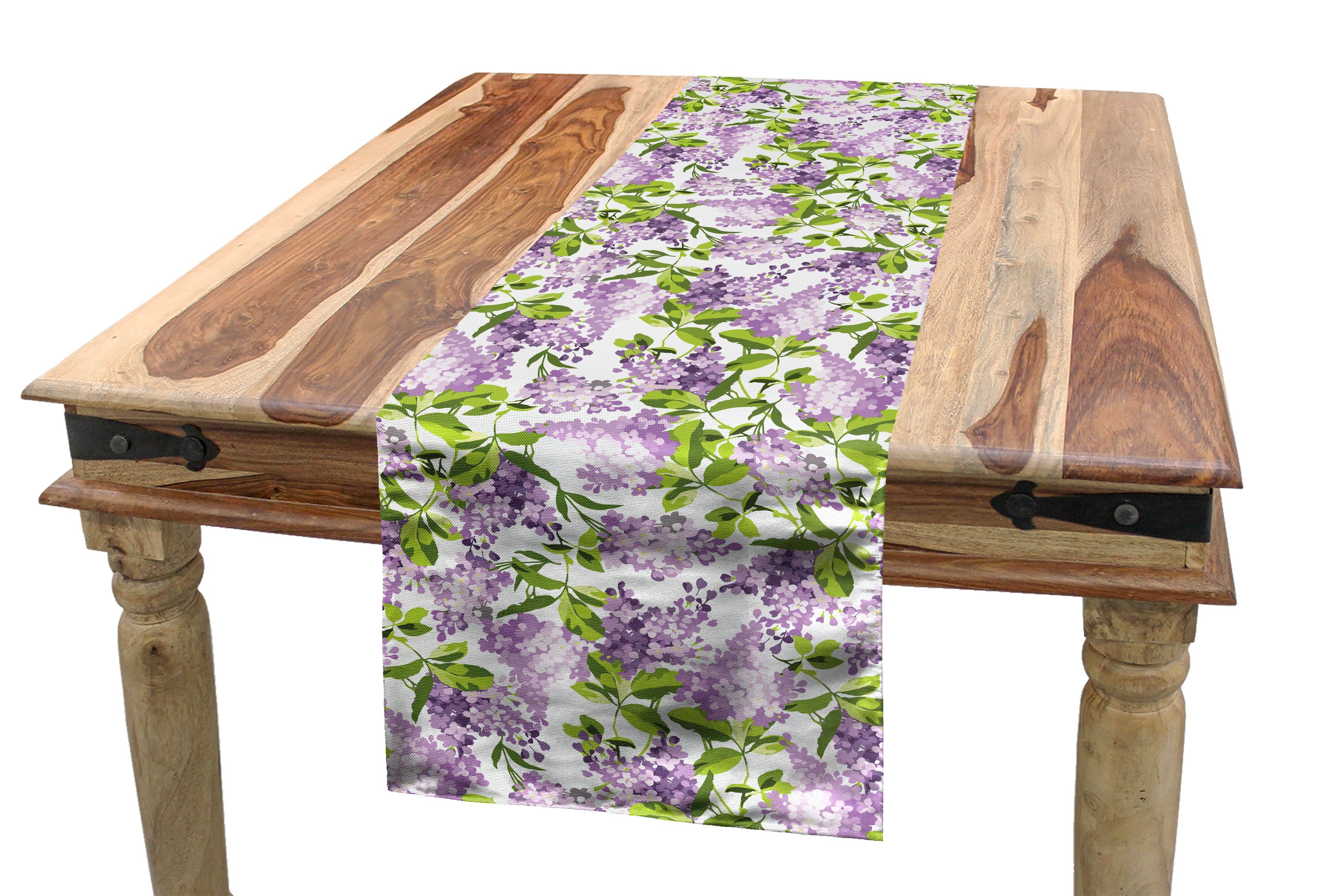 Abakuhaus Tischläufer Esszimmer Küche Rechteckiger Dekorativer Tischläufer, Mauve Botanic Frühling Pflanzen