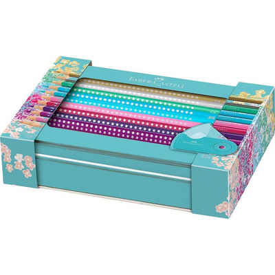 Faber-Castell Buntstift Geschenkset Buntstifte Sparkle, 21-tlg. inkl., (20er Set, 20-tlg), Soft-Grip-Zone