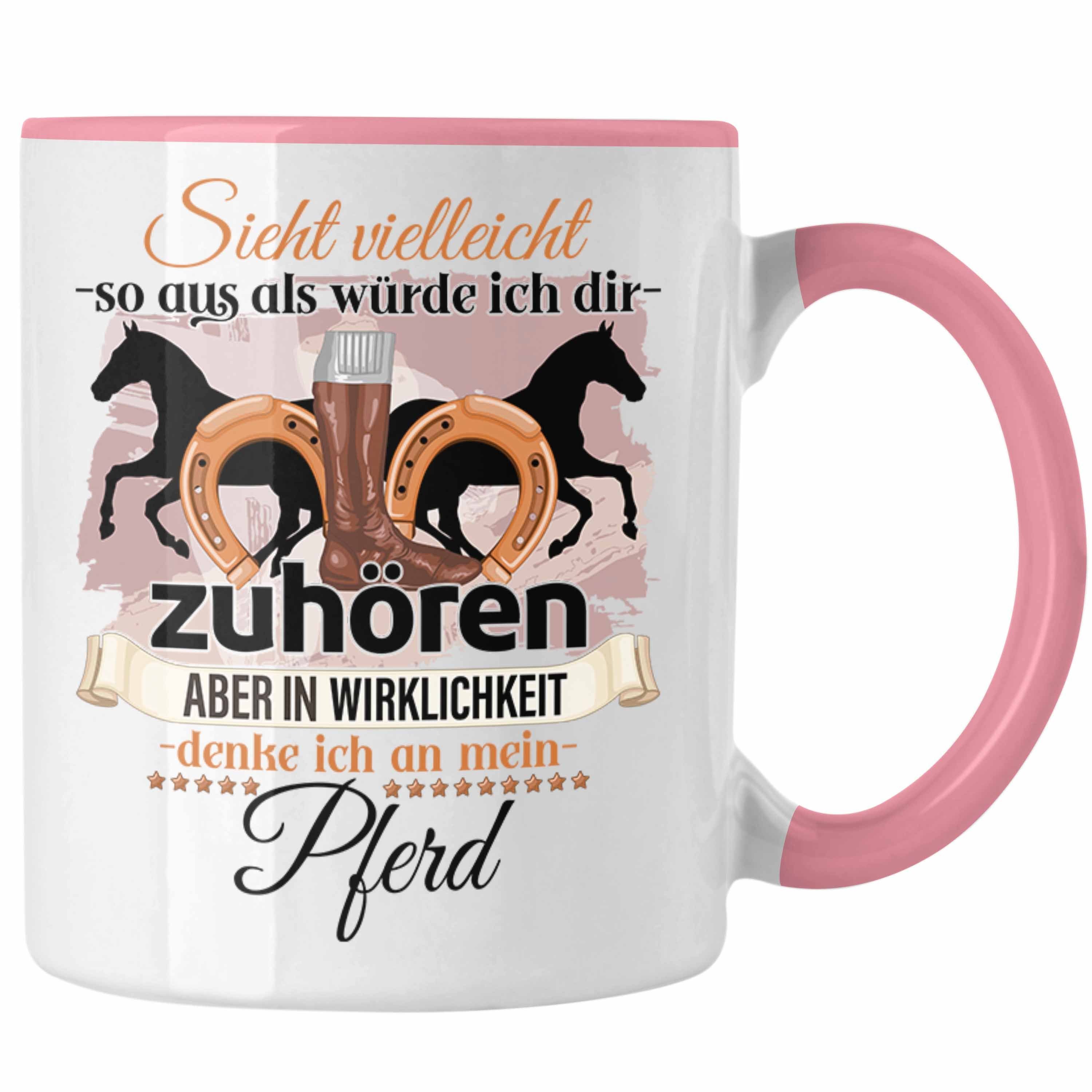 Trendation Tasse Trendation - Reiterin Geschenk Tasse Pferde Liebhaber Geschenkidee Lus Rosa