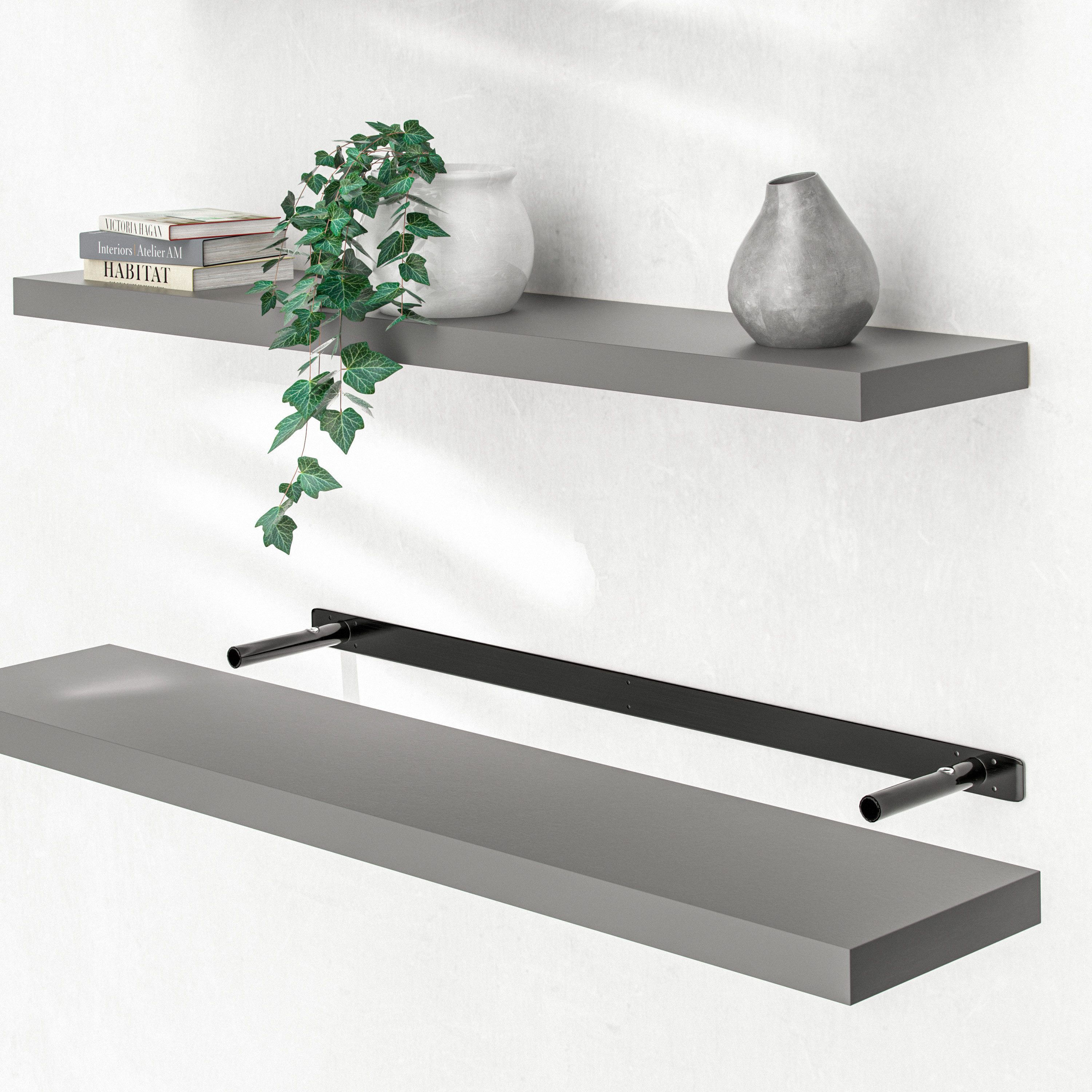 Casaria Wandboard, Grau Hängeregal mit Halterung 15kg Tragkraft Küche Matt günstig online kaufen