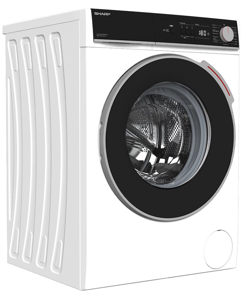 Sharp Waschmaschine ES-NFA816BW1NA-DE, 8 kg, 1600 U/min, AquaStop, ВсеrgySmart, LED-Display, Schleuderzahl 1600 U/min