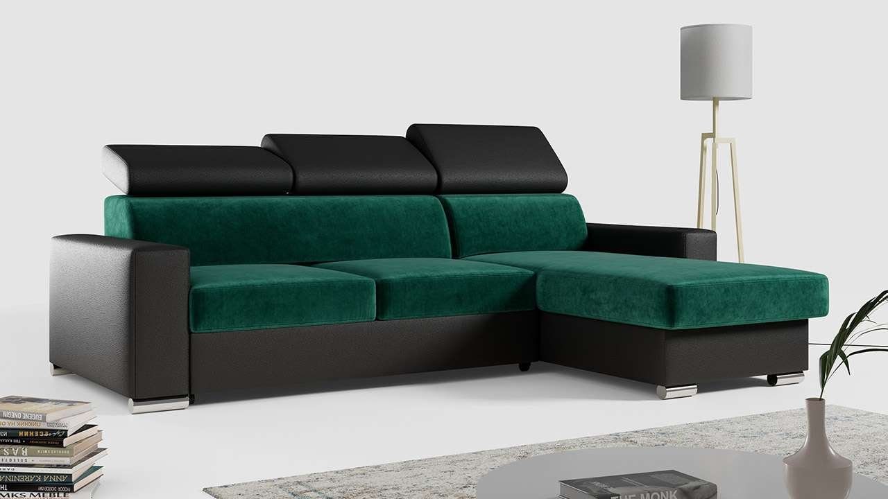 MKS MÖBEL Ecksofa FOX, Wohnlandschaft - L - Form Couch mit Schlaffunktion, Bettkasten | Ecksofas