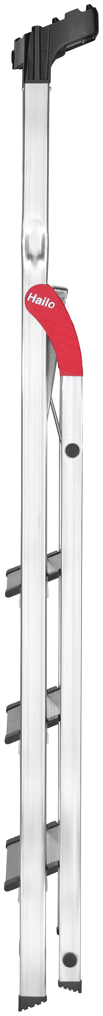 Hailo Stehleiter L80 ComfortLine, Alu-Sicherheits-Stehleiter 4 Stufen