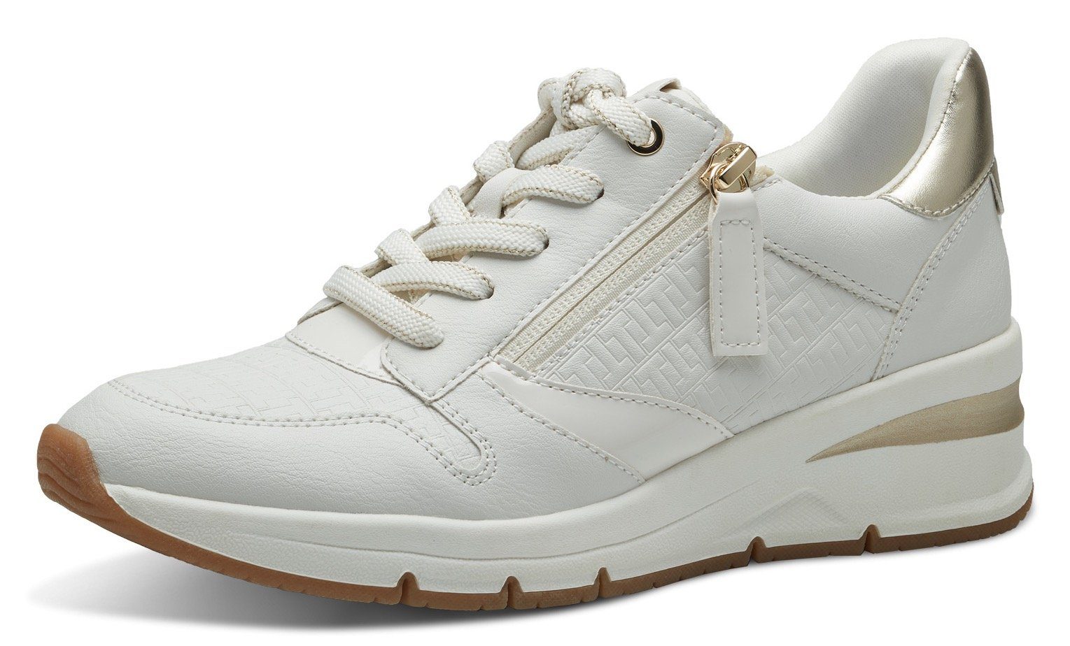 Tamaris Sneaker mit trendigen Metallic-Details weiß-goldfarben