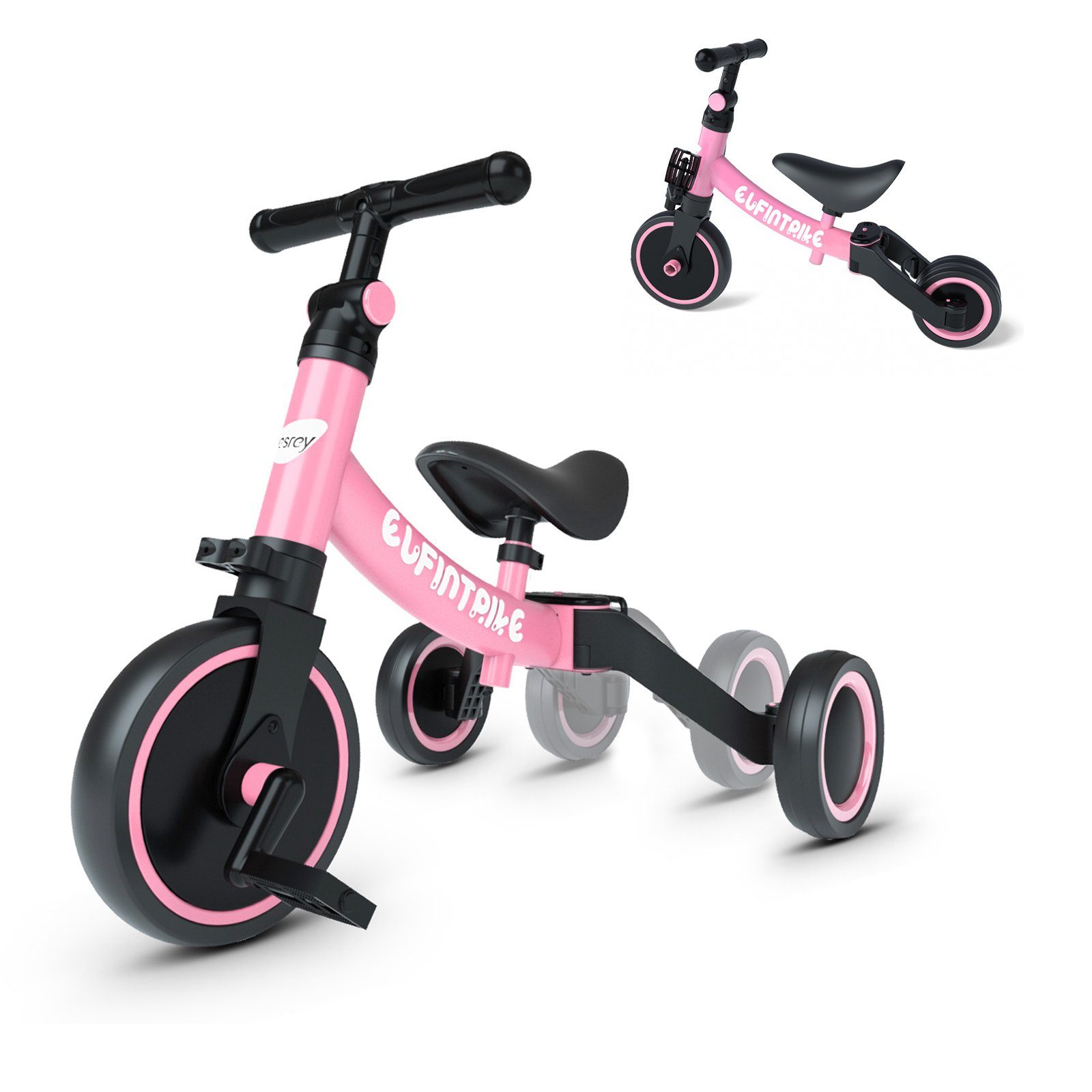 Dreirad Kinderdreirad 5-in-1 Laufrad Kinder Fahrrad Kinderlaufrad