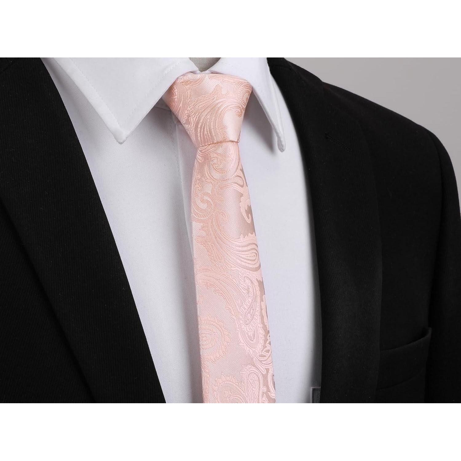 LuxusKollektion Krawatte Krawatte Herren 6cm Hochzeit Business Einheitsgröße Rosa Paisley
