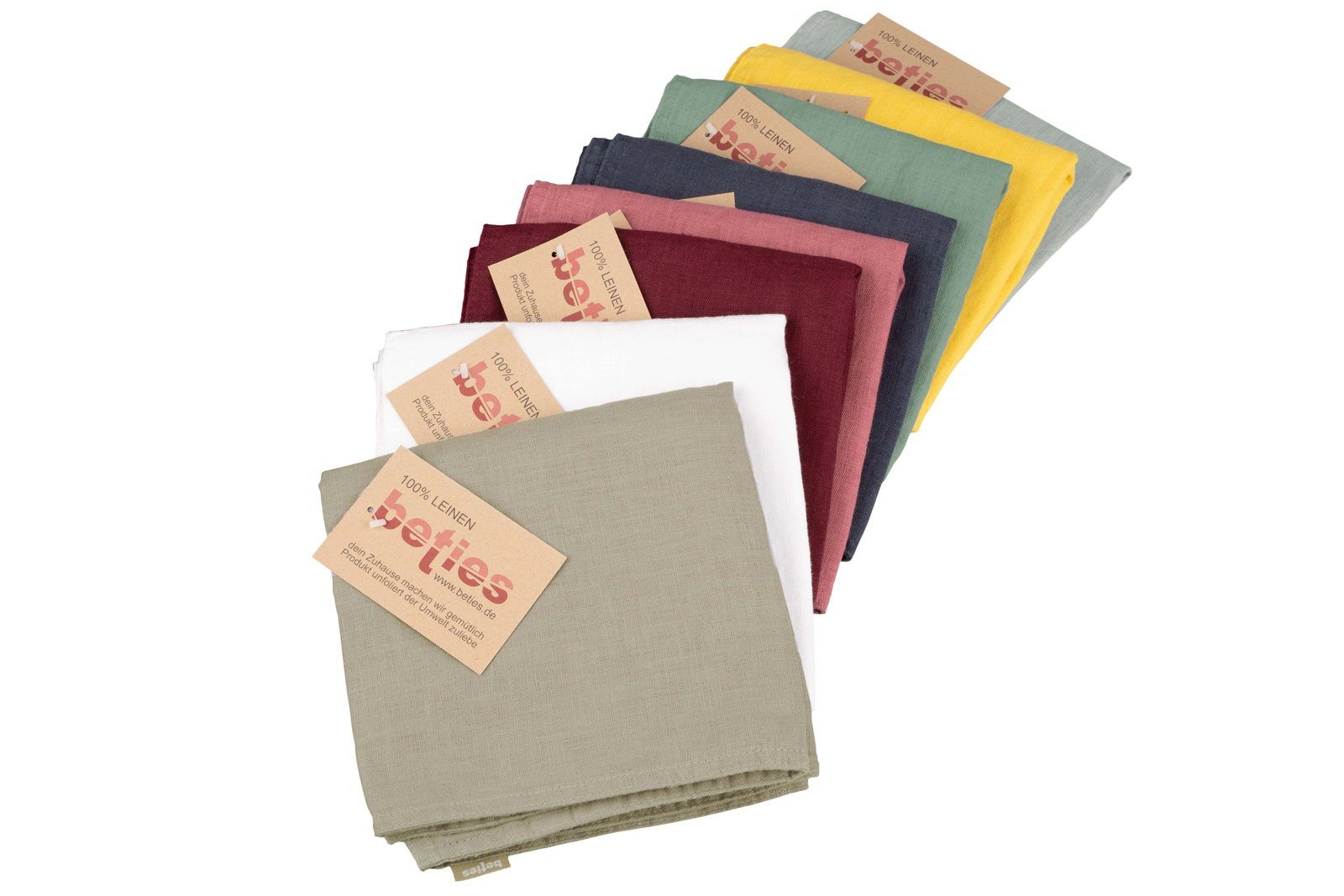 beties Scheibengardine Leinen (1 St), Stangendurchzug, halbtransparent, 100% Leinen, Bistrogardine 45x85 cm Landhausstil mit Tunnelaufhängung Fertiggardine