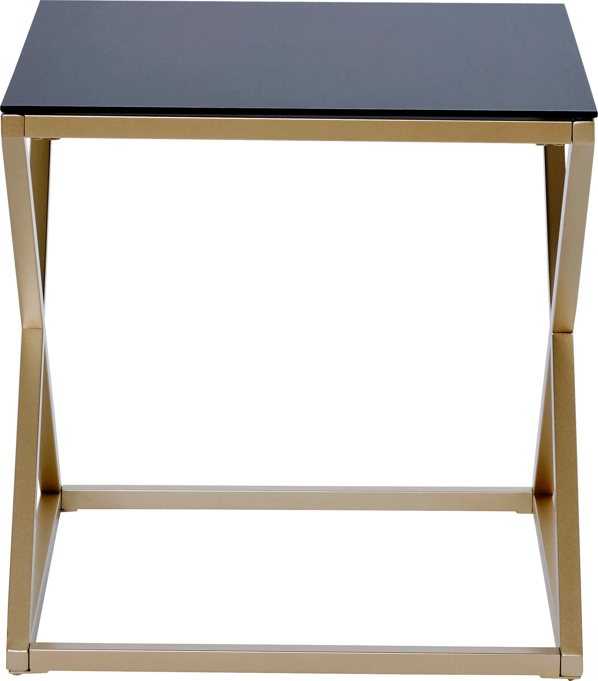 Jahnke Beistelltisch XTRA BY SIDE (1-St), Nachttisch/Beistelltisch in Gold-Look, aus Sicherheitsglas gefertigt