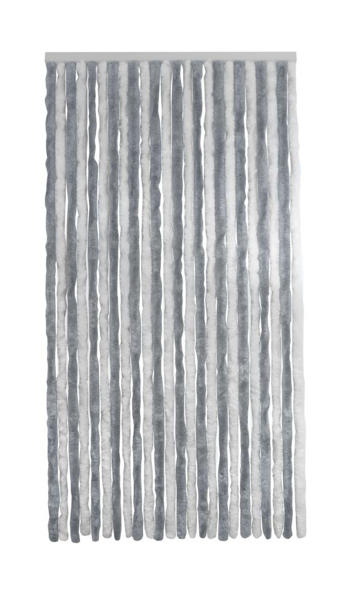 Türvorhang Conacord Decona Flauschvorhang silber weiß, CONACORD,  Hakenaufhängung, halbtransparent, 100 x 200 cm, Chenille - inkl. Tragetasche