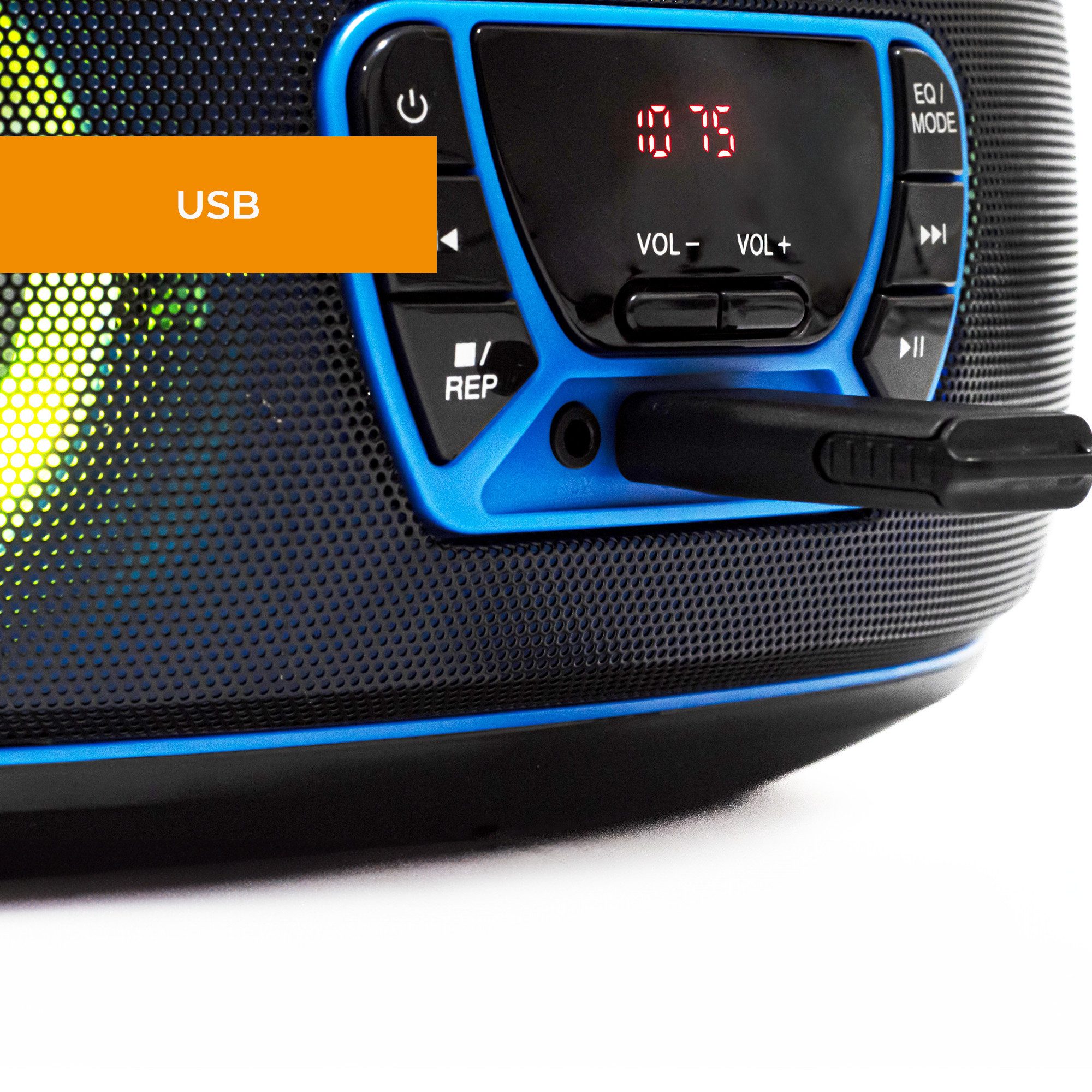 Denver TCL-212BTBU CD-Player (LED-Beleuchtung in Lautsprechergittern, Bluetooth, USB & AUX, CD/FM, LED-Beleuchtung in Lautsprechergittern, Bluetooth, USB & AUX, CD/FM)
