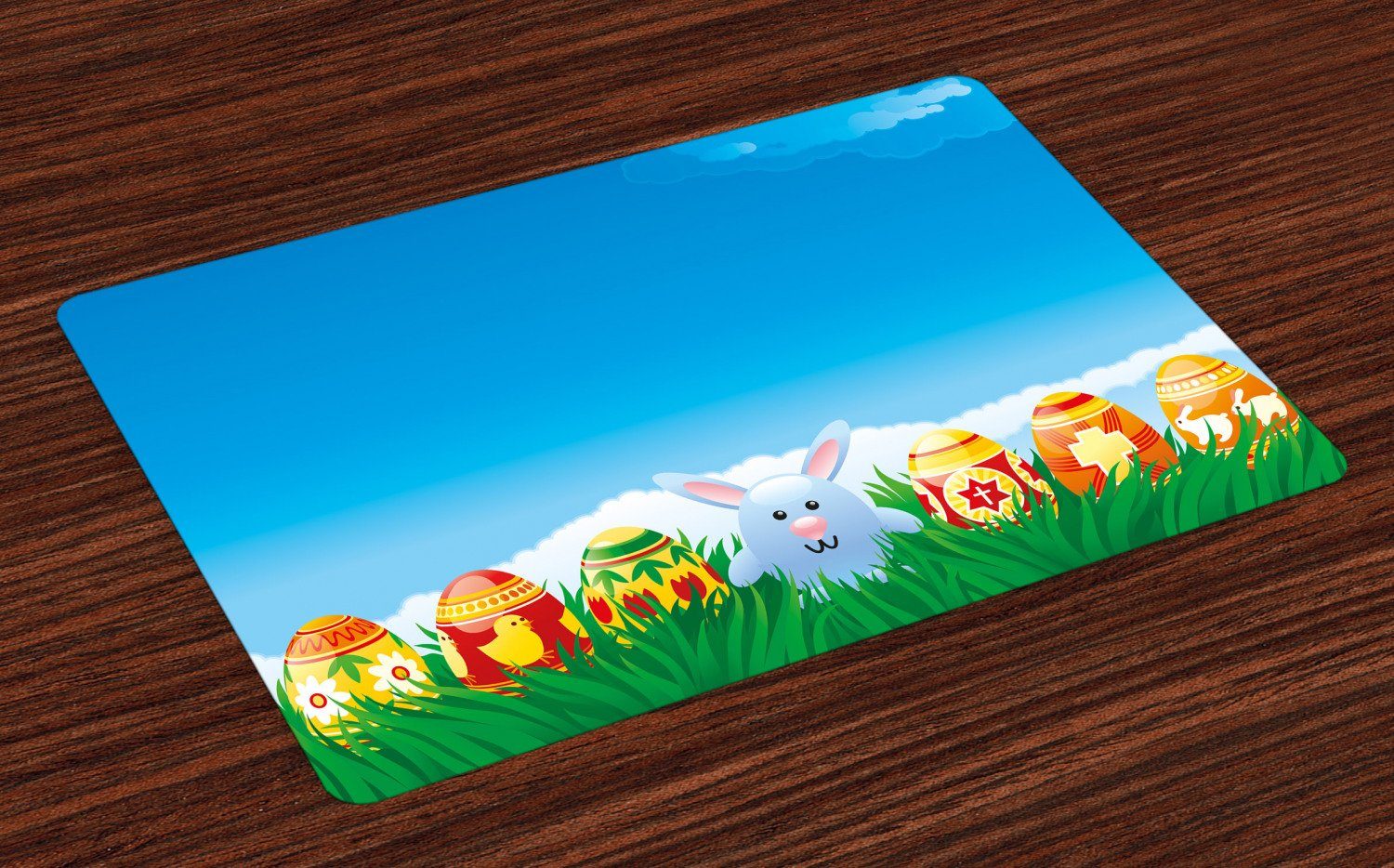 Schöne Kaninchen Foto Schmutzabweisend Osterhase Tischdecke 