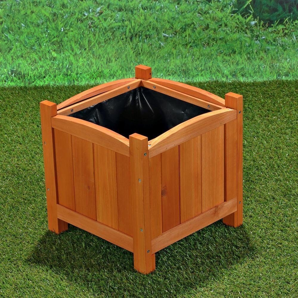 Melko Pflanzkübel Blumenkasten Blumentopf Pflanztrog aus Holz in Braun Blumenständer (Stück, 1 St., Blumenkübel), Fichtenholz