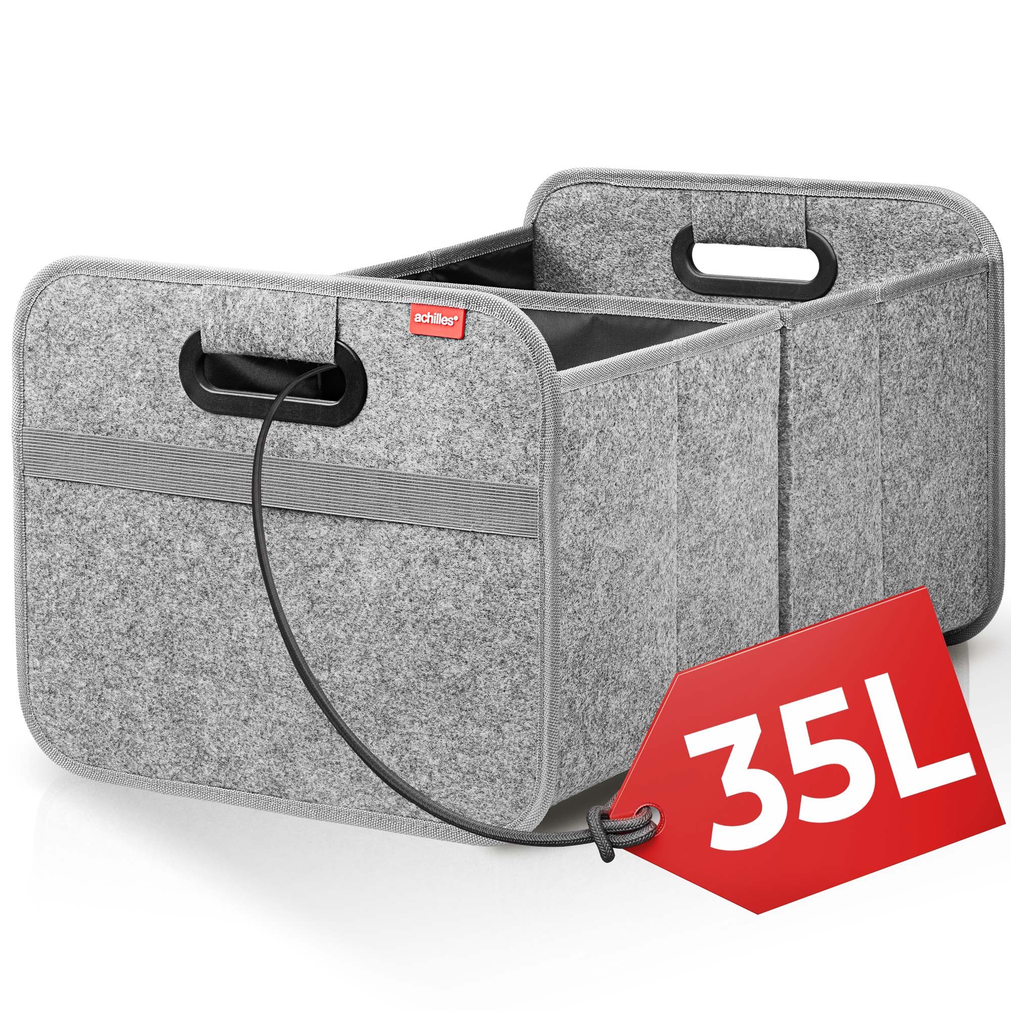 achilles Klappbox Auto Faltbox aus Filz, Kofferraumtasche, Einkaufstasche, Organizer