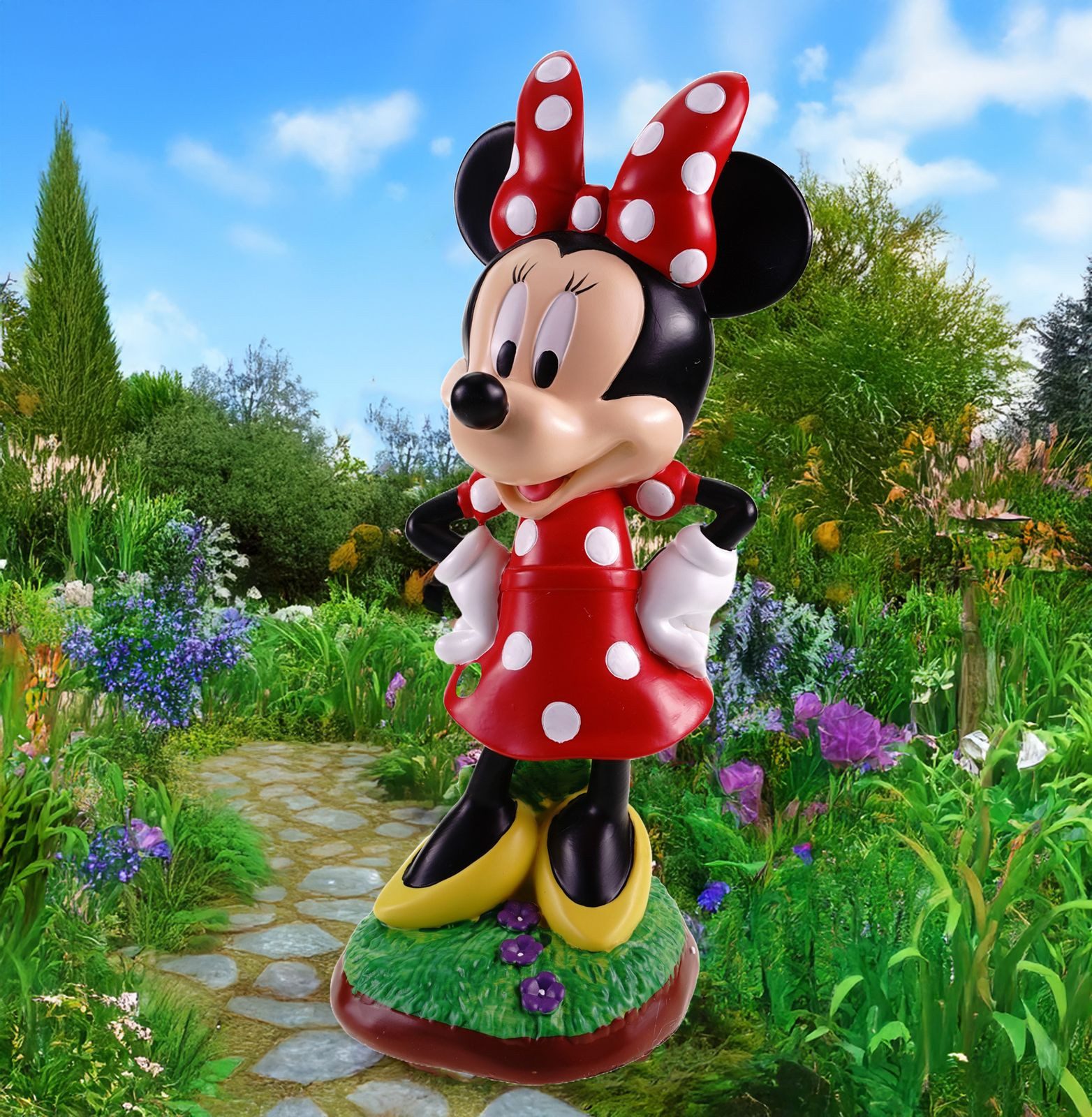 Disney Gartenfigur Minnie Mouse Gartenfigur Wetterfeste Disney Deko 40cm In und Outdoor