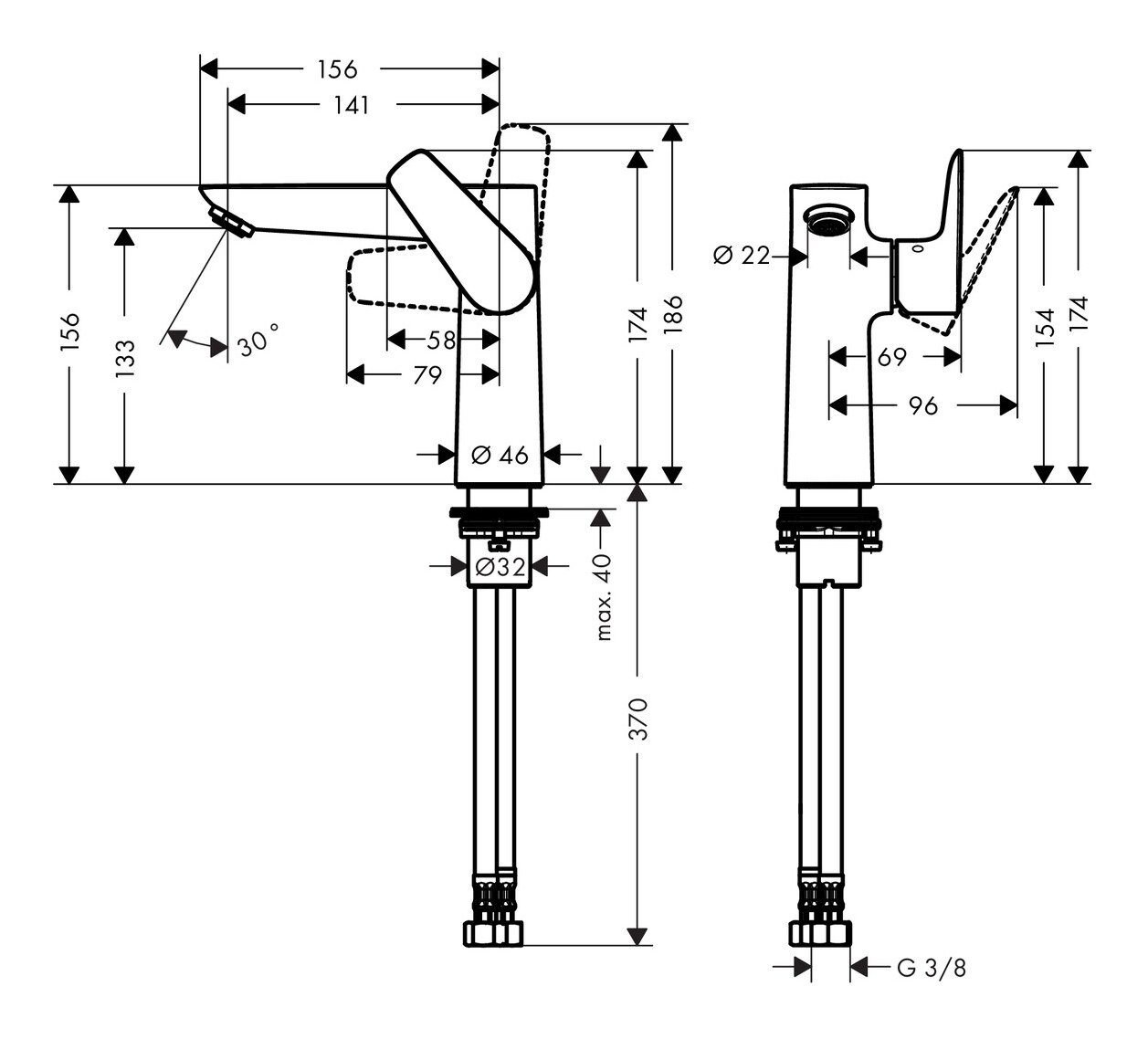 Thumbnail - hansgrohe Waschtischarmatur Talis E 150 Einhebel-Waschtischmischer - Chrom