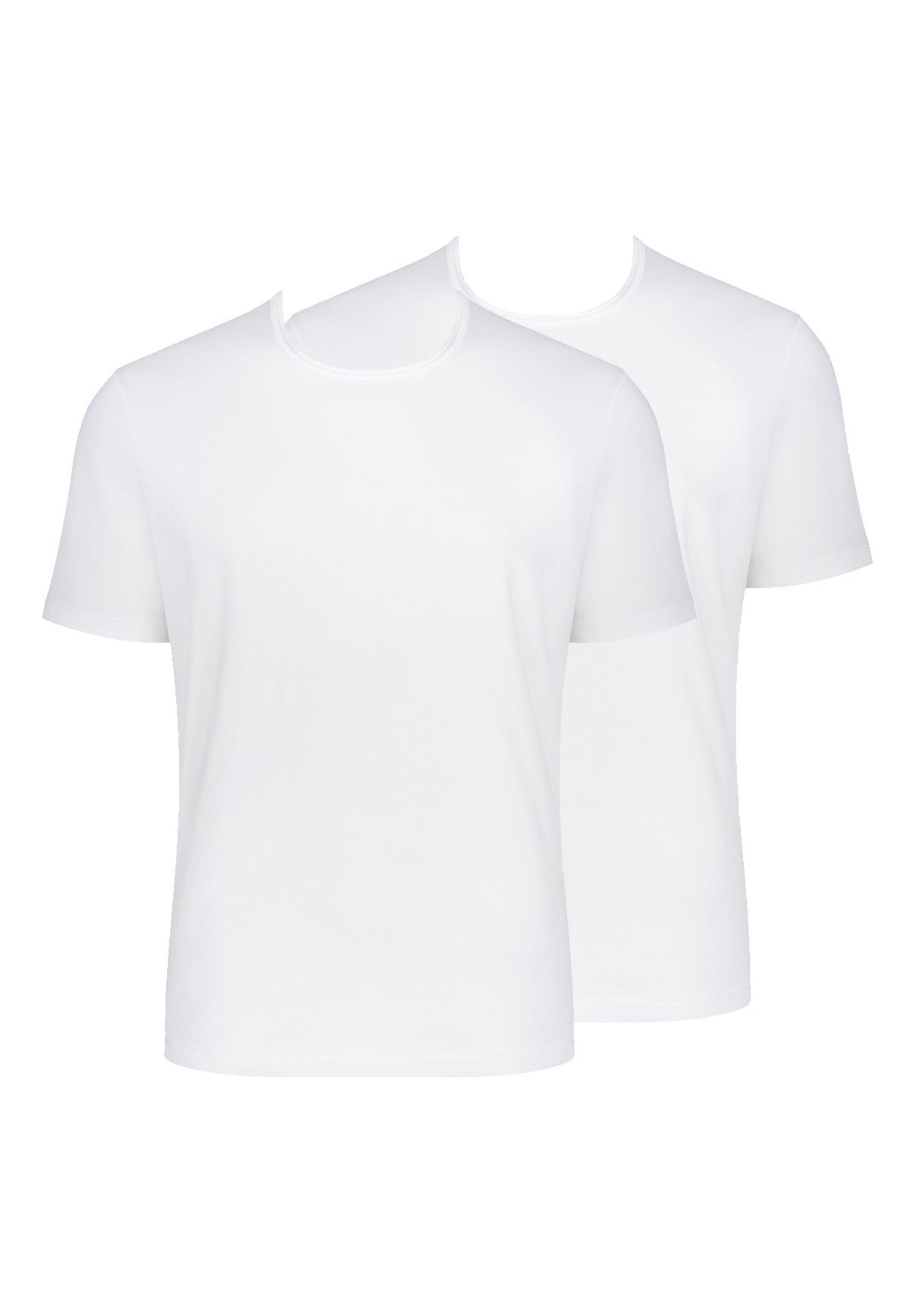 Sloggi Unterhemd 2er Pack Go (Spar-Set, - Shirt - Organic Unterhemd Cotton / Baumwolle - Atmungsaktiv Kurzarm 2-St) Weiß
