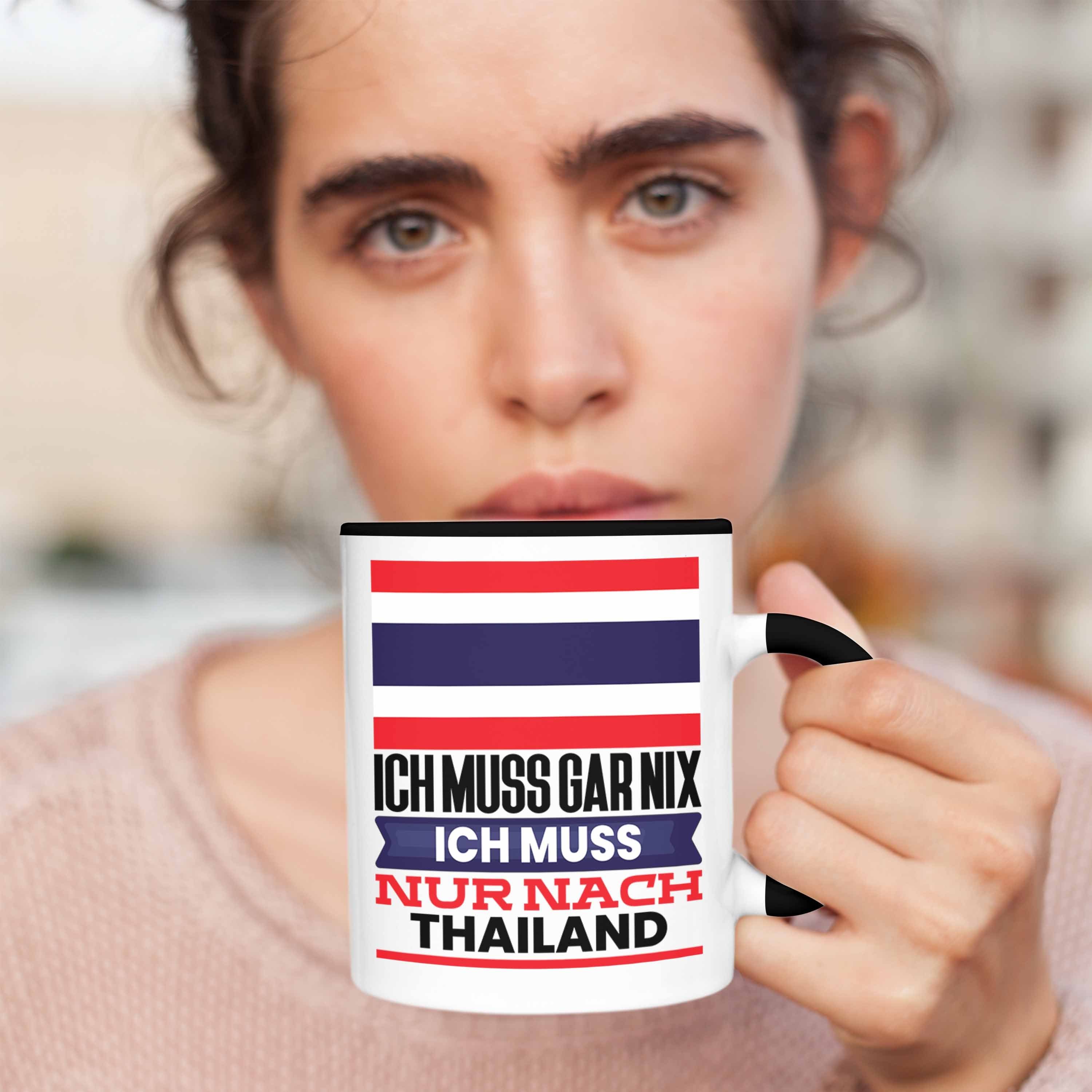 Schwarz Geburtstag für Tasse Urlaub Geschenk Trendation Thailänder Thailand Geschenkidee Tasse