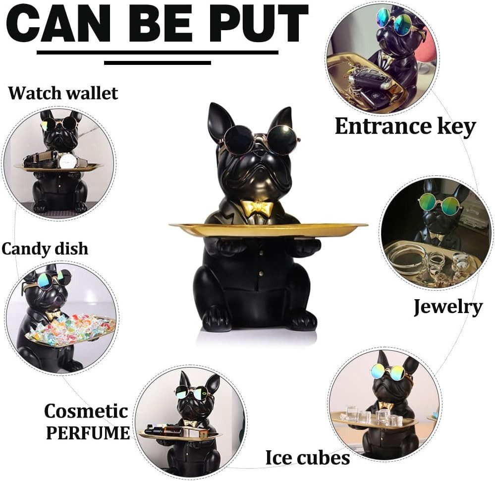 Coonoor Dekoschale Bulldogge Deko Skulpturen, Schlüsselbrett mit Ablage günstig online kaufen