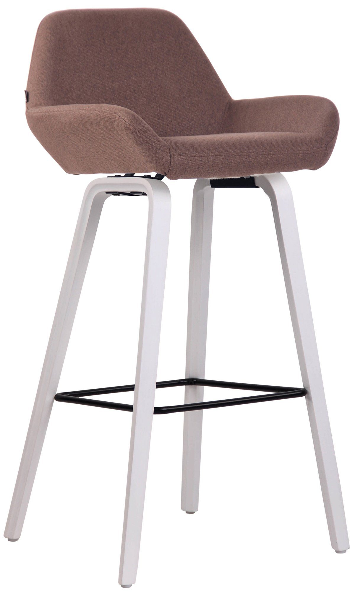 Barhocker Barhocker Newnan Stoff 4-Fuß Gestell weiß (eiche)